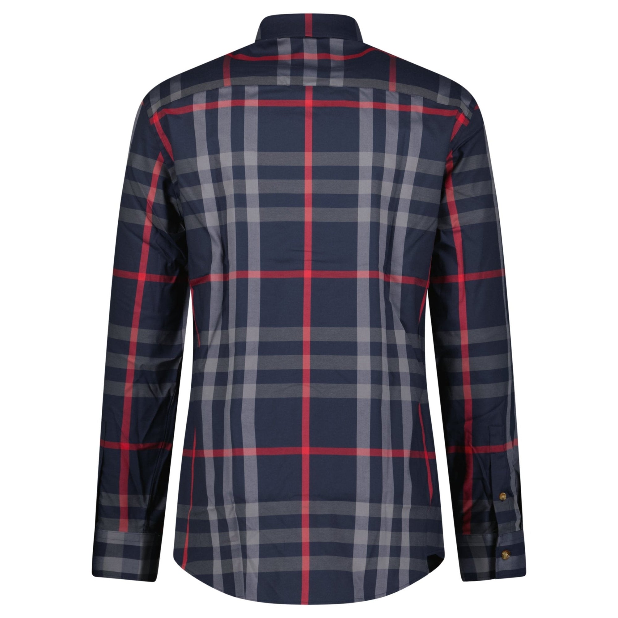 Burberry 'Claverdon' Check Shirt in Navy & Red