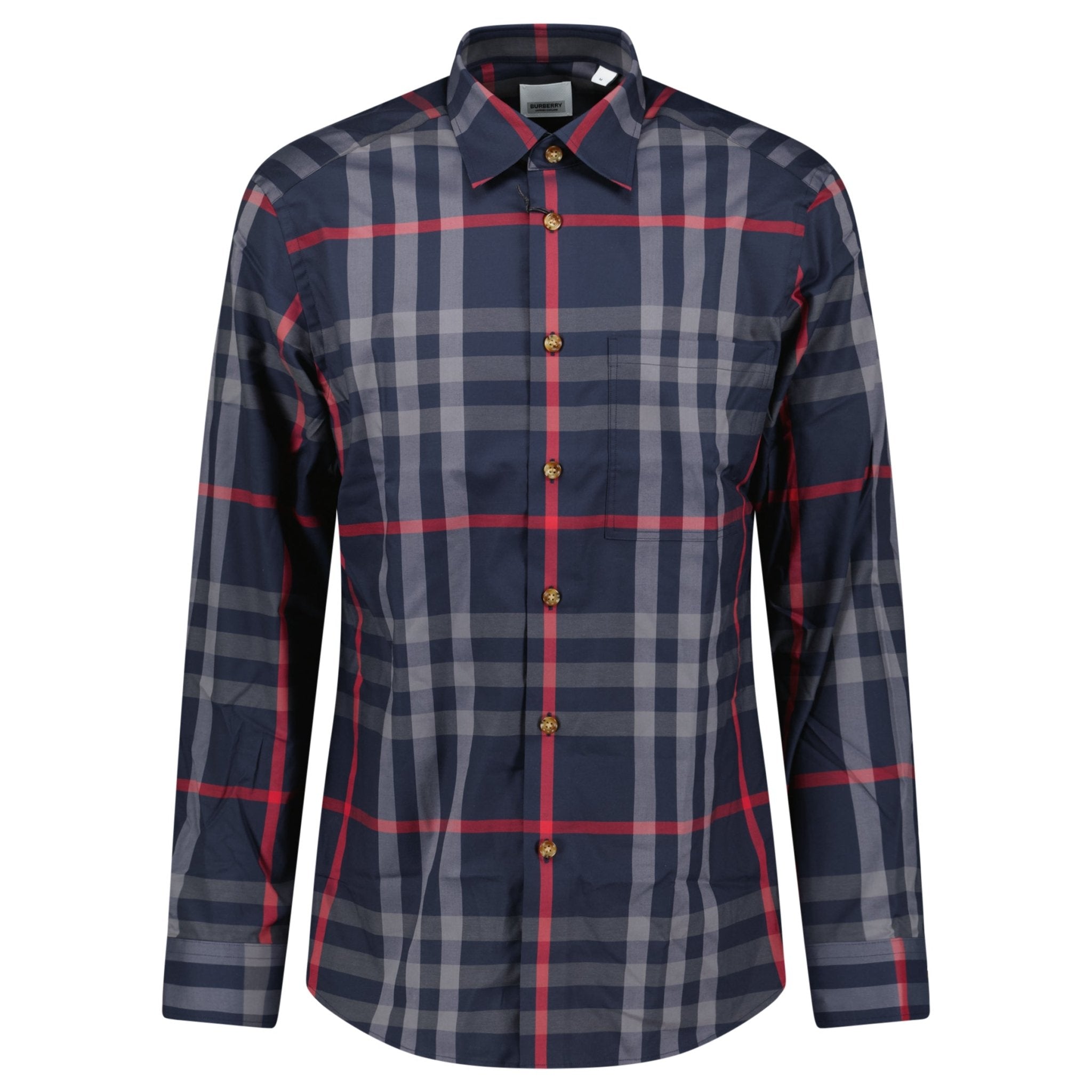 Burberry 'Claverdon' Check Shirt in Navy & Red