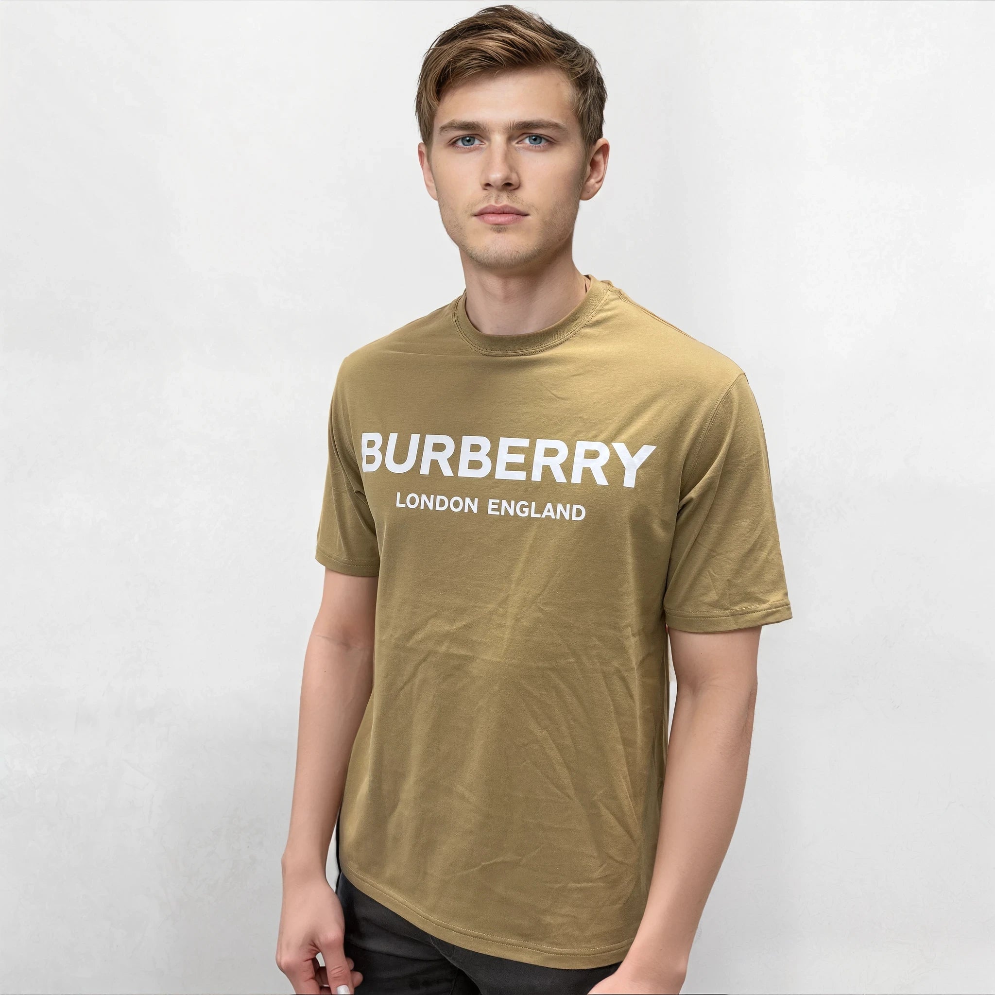 Burberry 'Ellison' London Logo Print T-Shirt Archive Beige