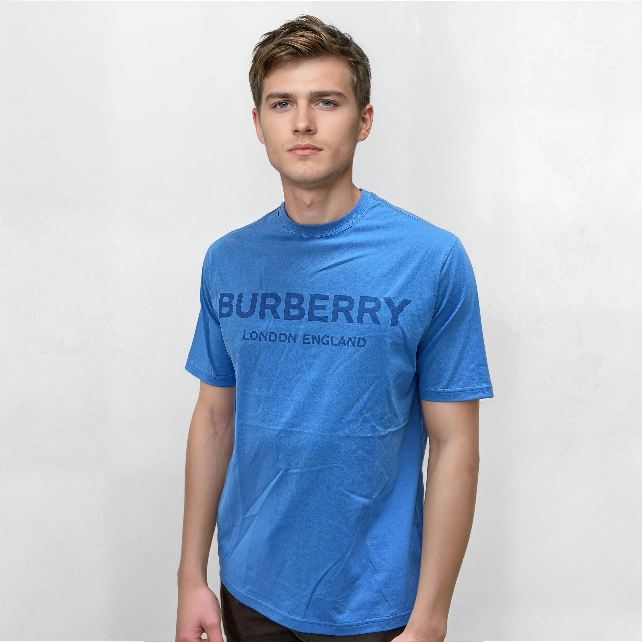 Burberry 'Ellison' London Logo Print T-Shirt Blue