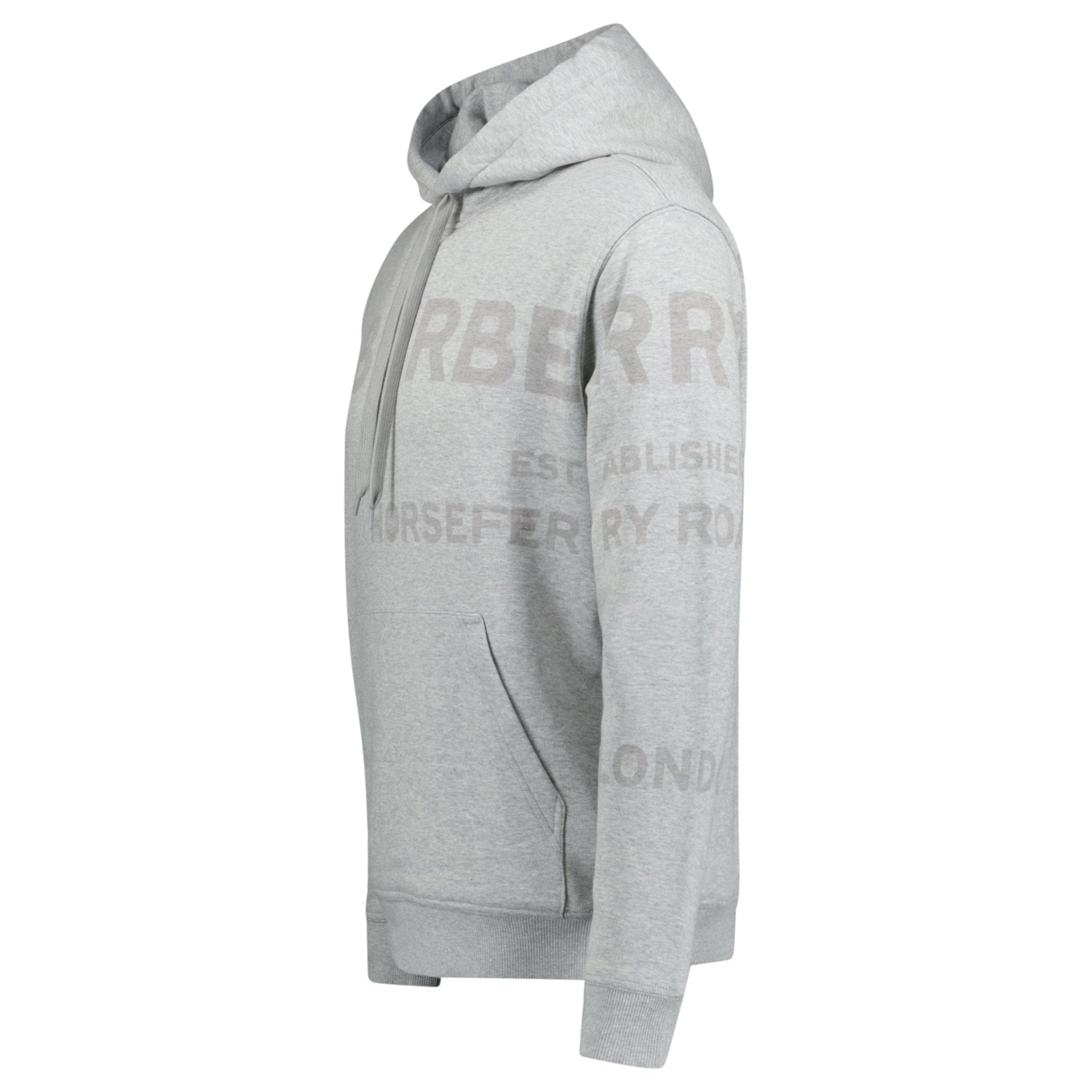 Burberry 'Farley' Logo Print Hooded Sweatshirt Grey