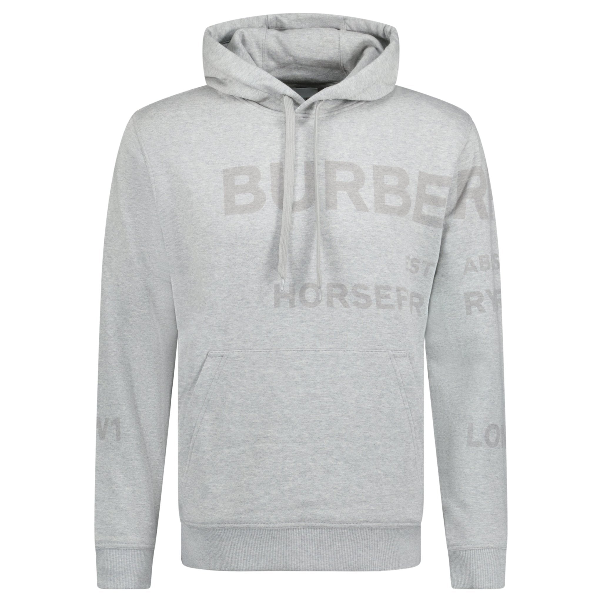 Burberry 'Farley' Logo Print Hooded Sweatshirt Grey