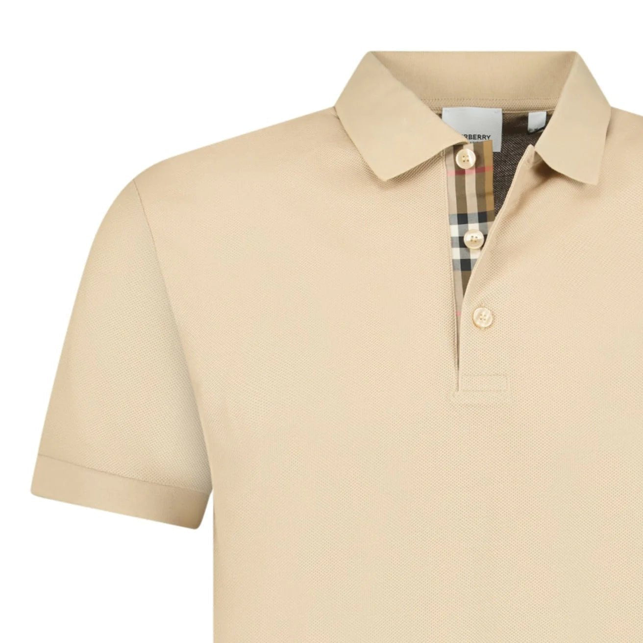 Burberry 'Hartford' Check Placket Polo Beige