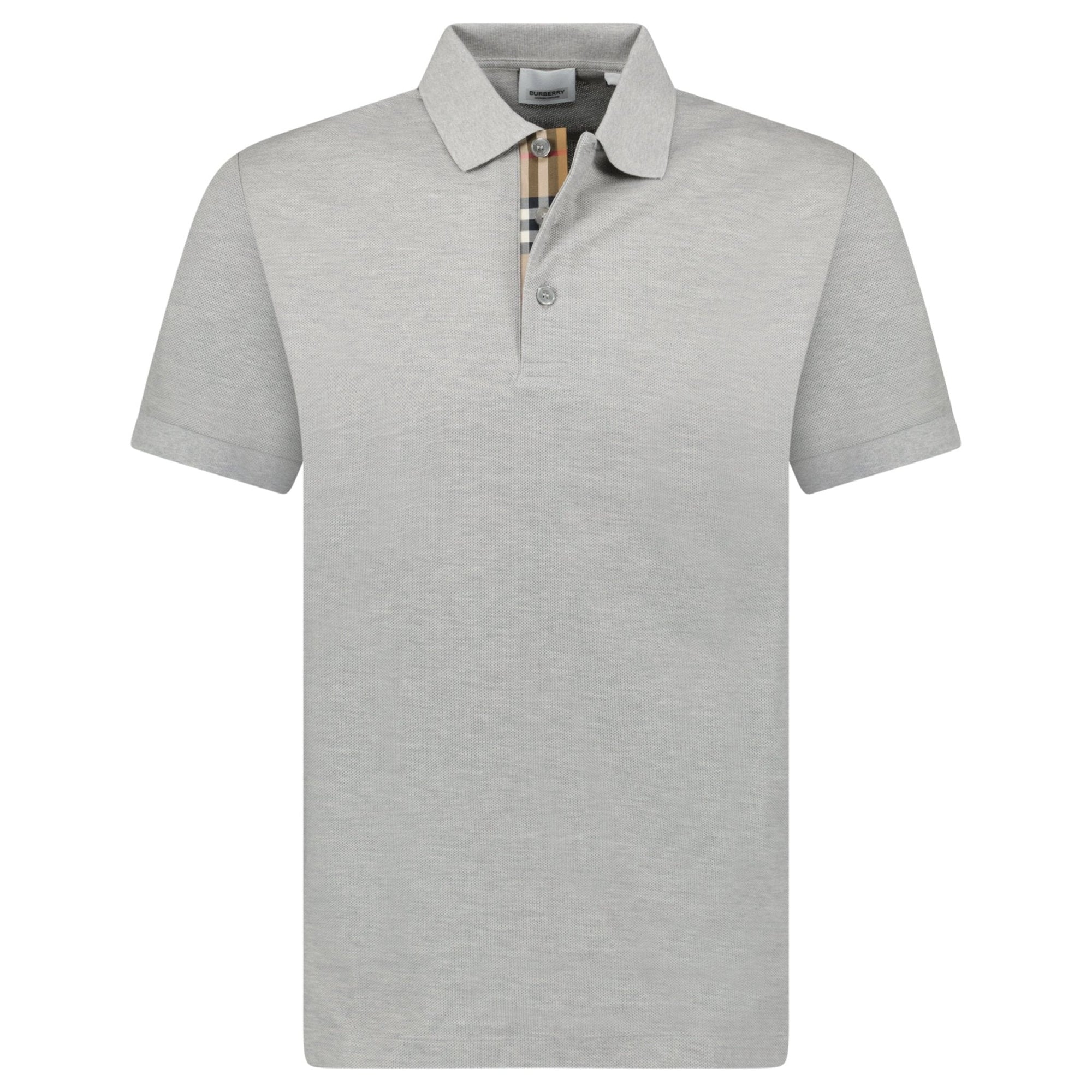 Burberry 'Hartford' Check Placket Polo Grey