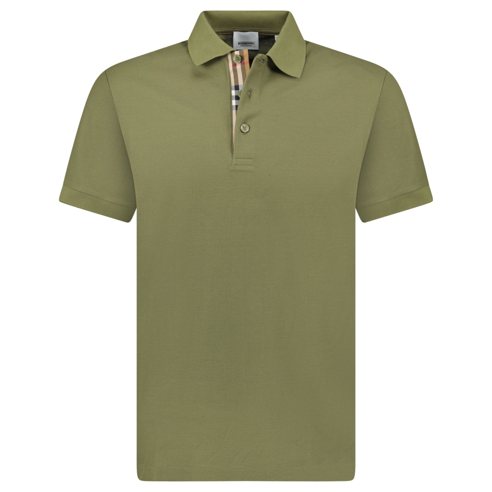 Burberry 'Hartford' Check Placket Polo Olive