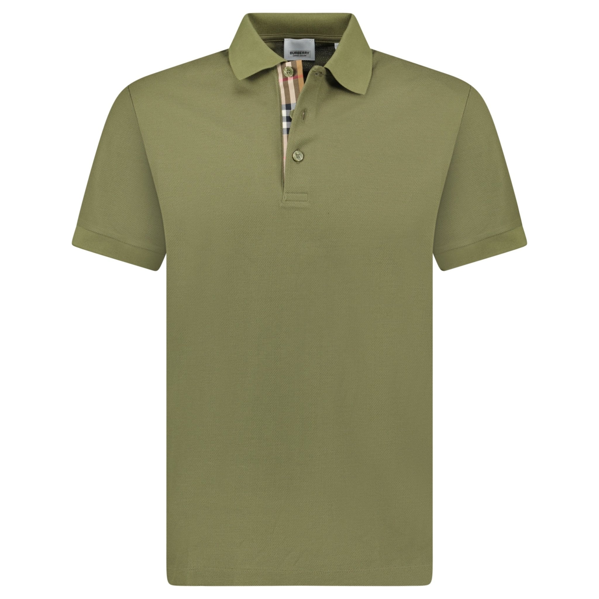 Burberry 'Hartford' Check Placket Polo Olive