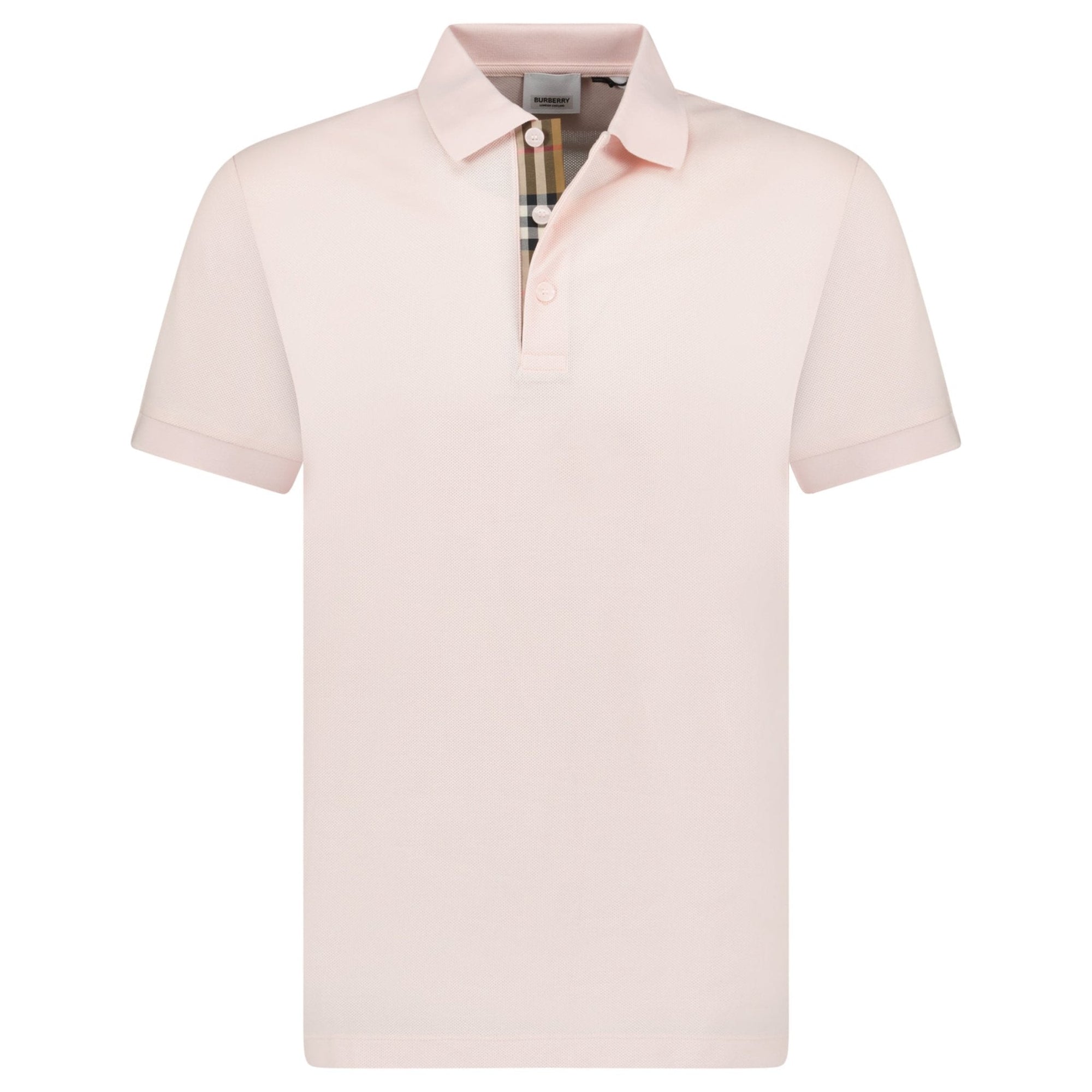 Burberry 'Hartford' Check Placket Polo Pink