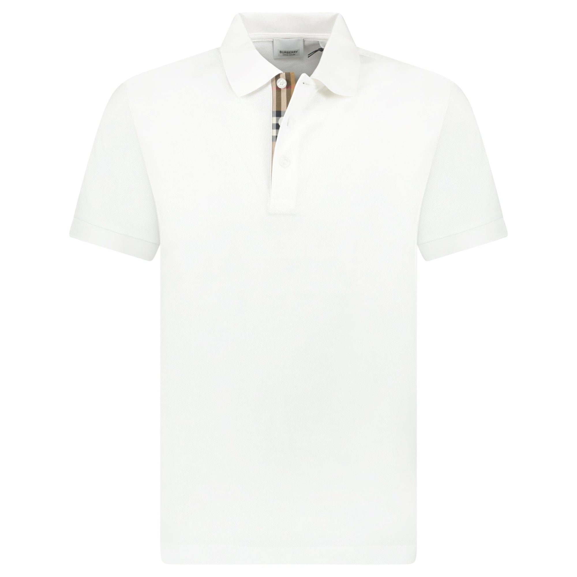 Burberry 'Hartford' Check Placket Polo White