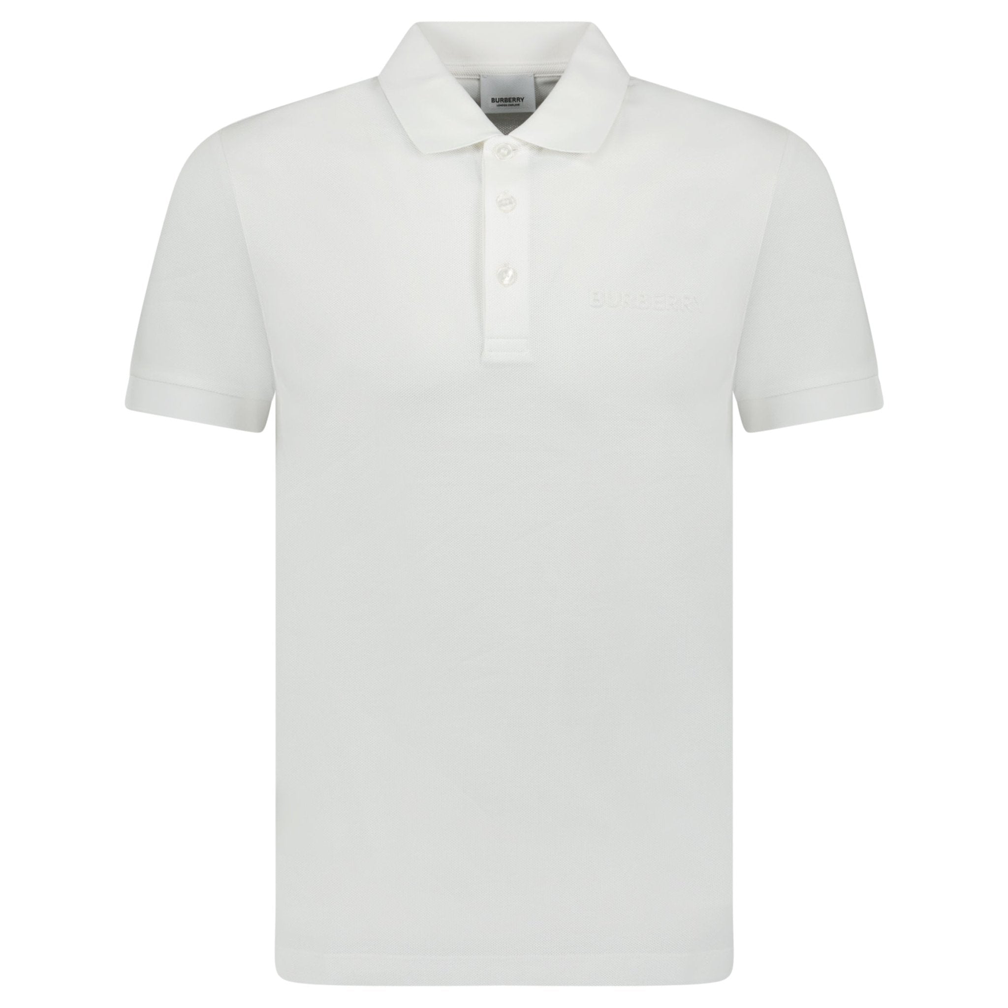 Burberry 'Hartford' Embossed Logo Polo White