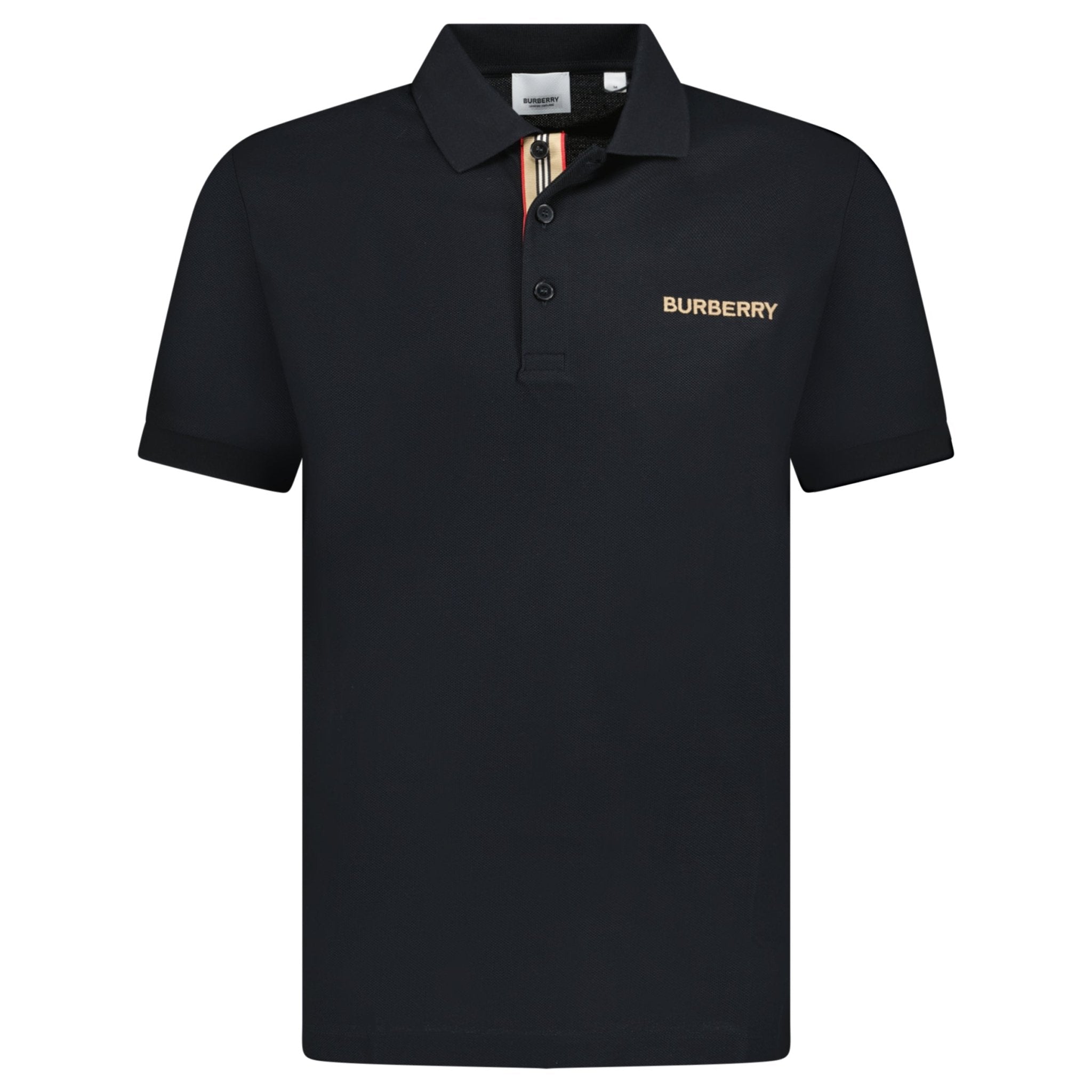 Burberry 'Hartford' Embroidery Logo Check Polo Black