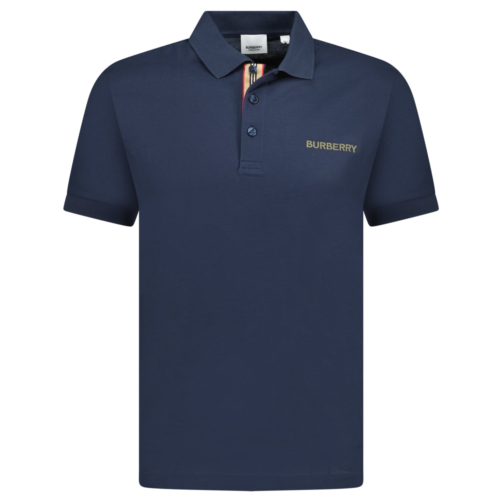 Burberry 'Hartford' Embroidery Logo Check Polo Navy