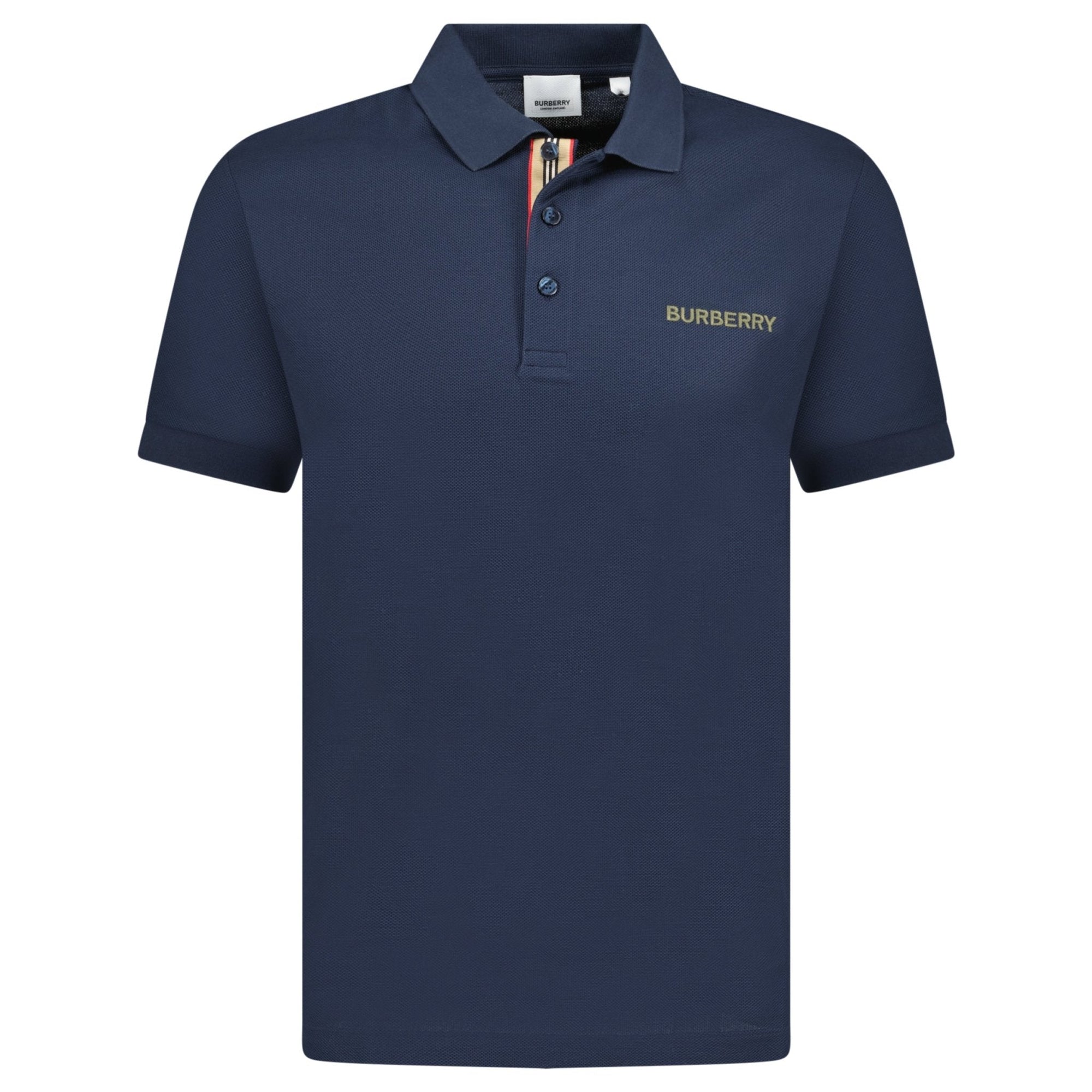 Burberry 'Hartford' Embroidery Logo Check Polo Navy