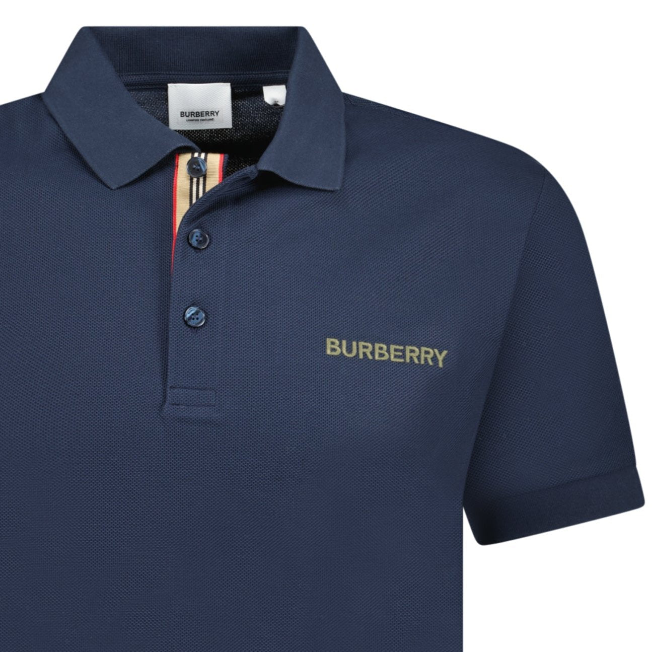 Burberry 'Hartford' Embroidery Logo Check Polo Navy