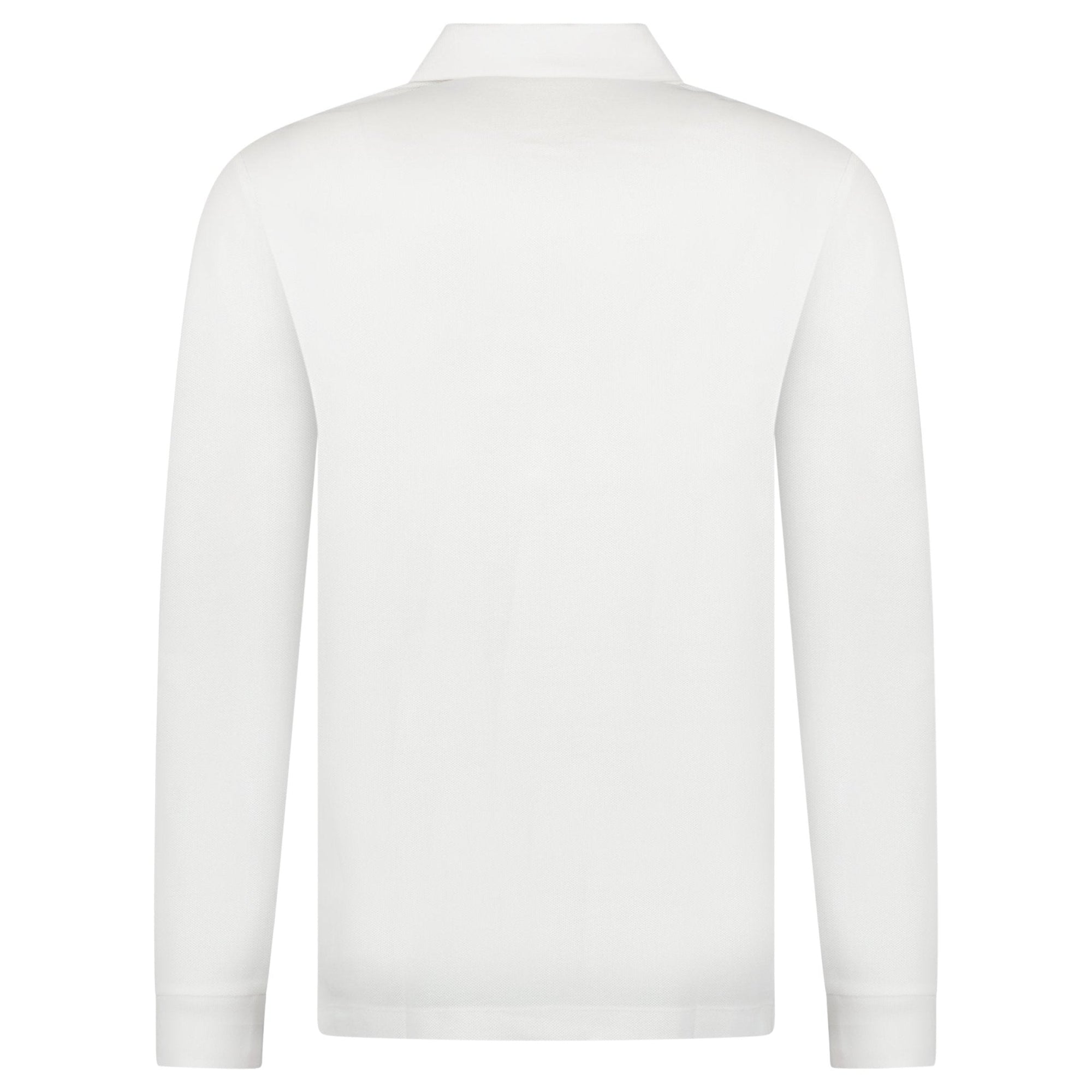 Burberry 'Hartford' Long Sleeved Check Placket Polo-Shirt White