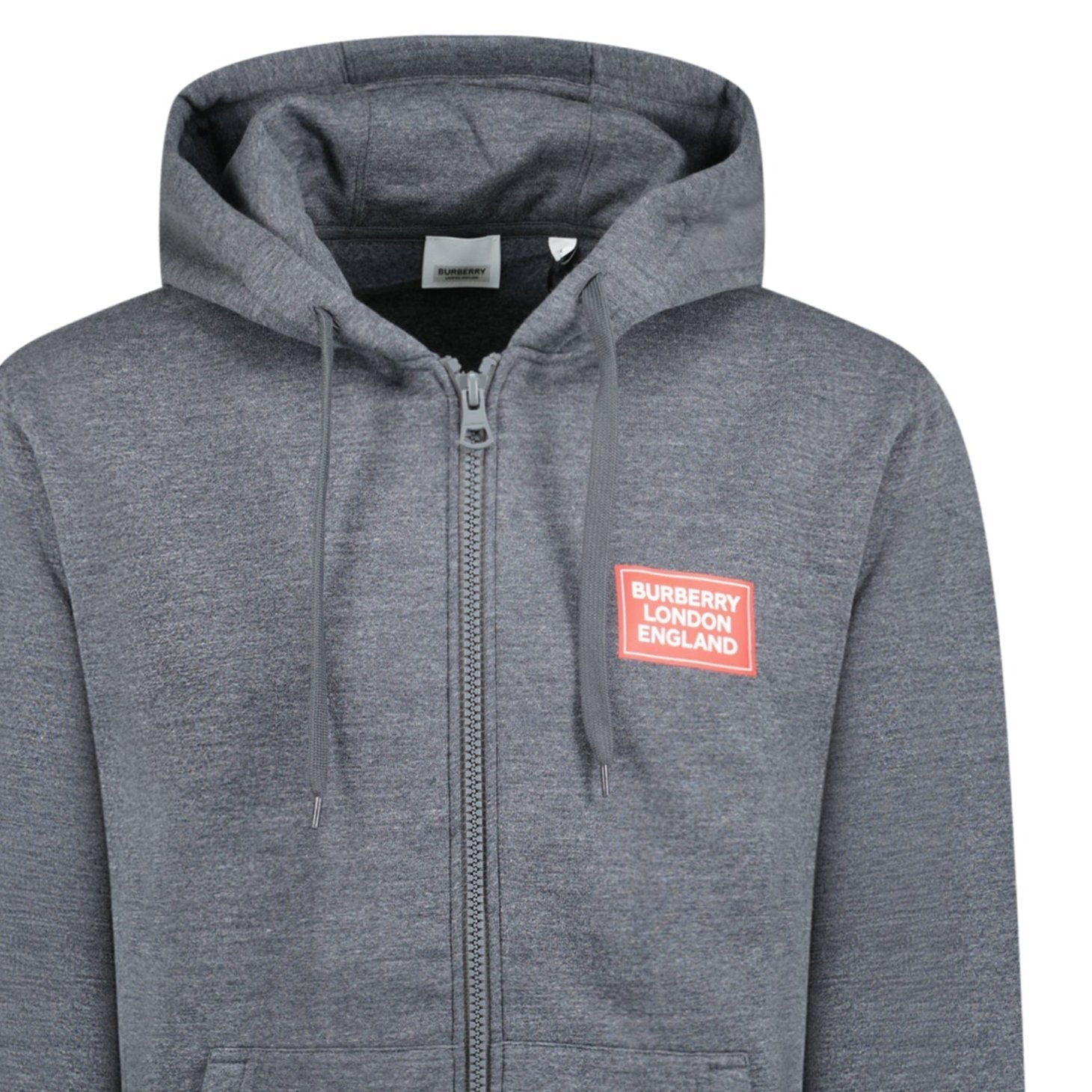 Burberry 'Hove' Logo Hoodie Zip Sweatshirt Grey