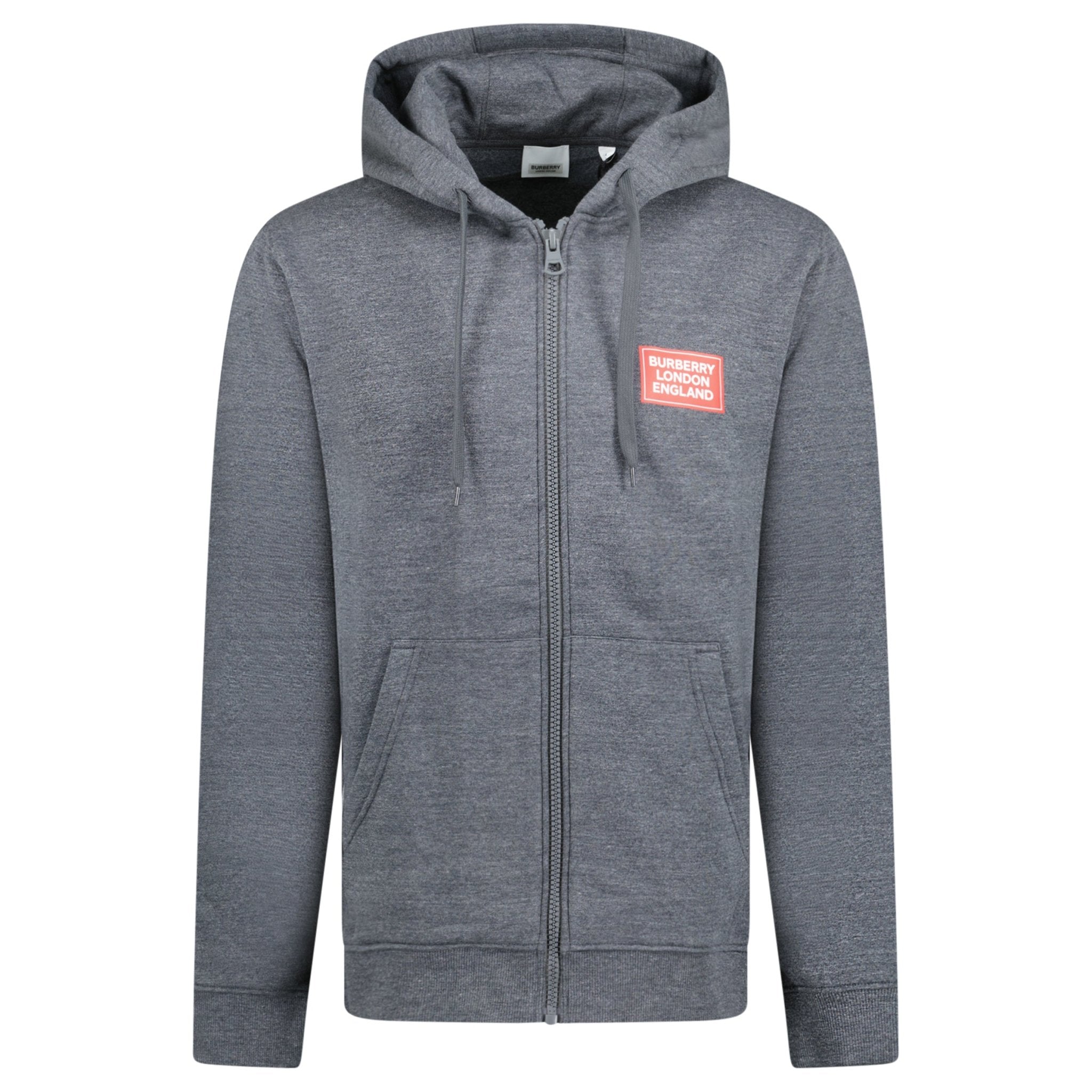 Burberry 'Hove' Logo Hoodie Zip Sweatshirt Grey