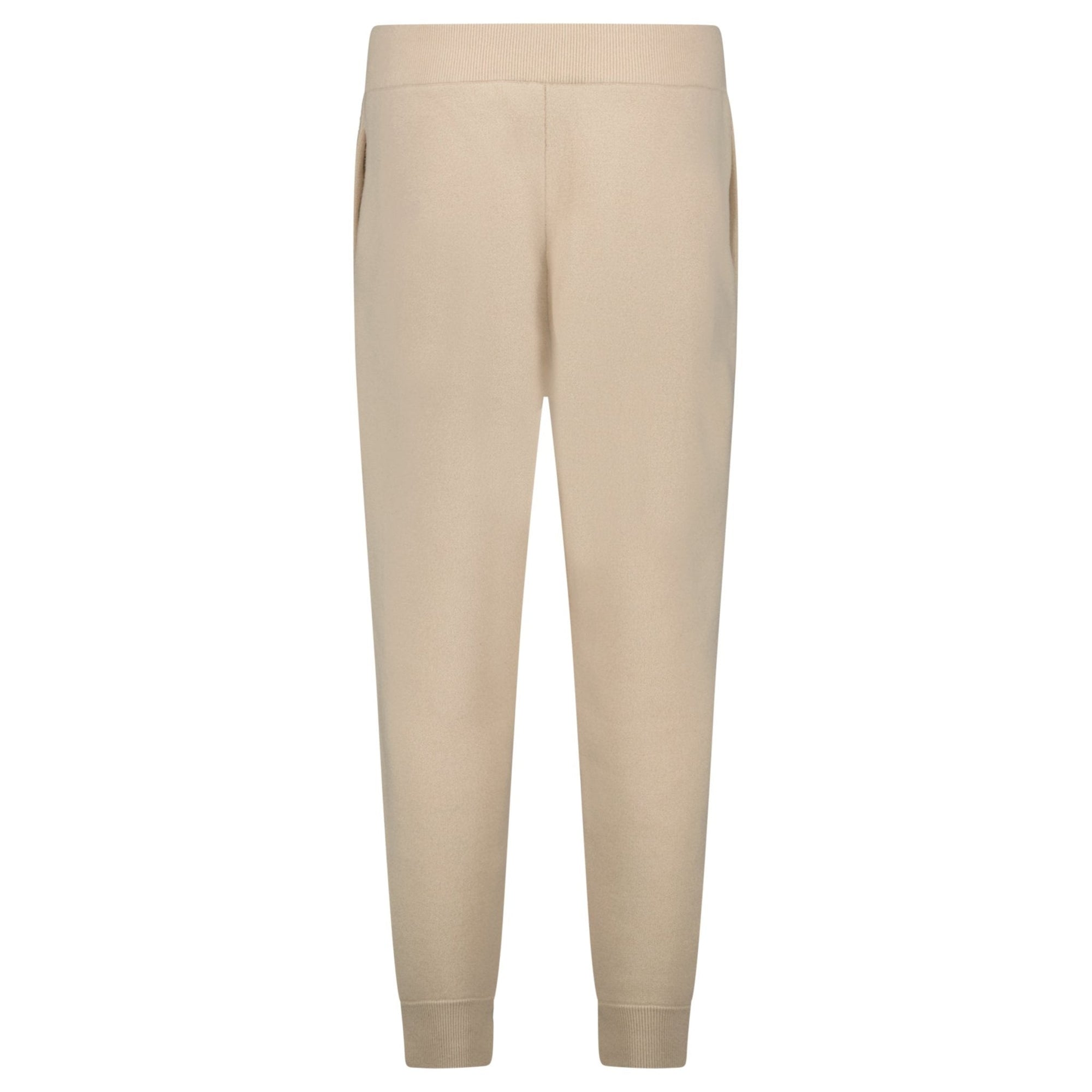 Burberry 'Hunton' Knitted Cuffed Cashmere Sweatpants Soft Fawn Beige