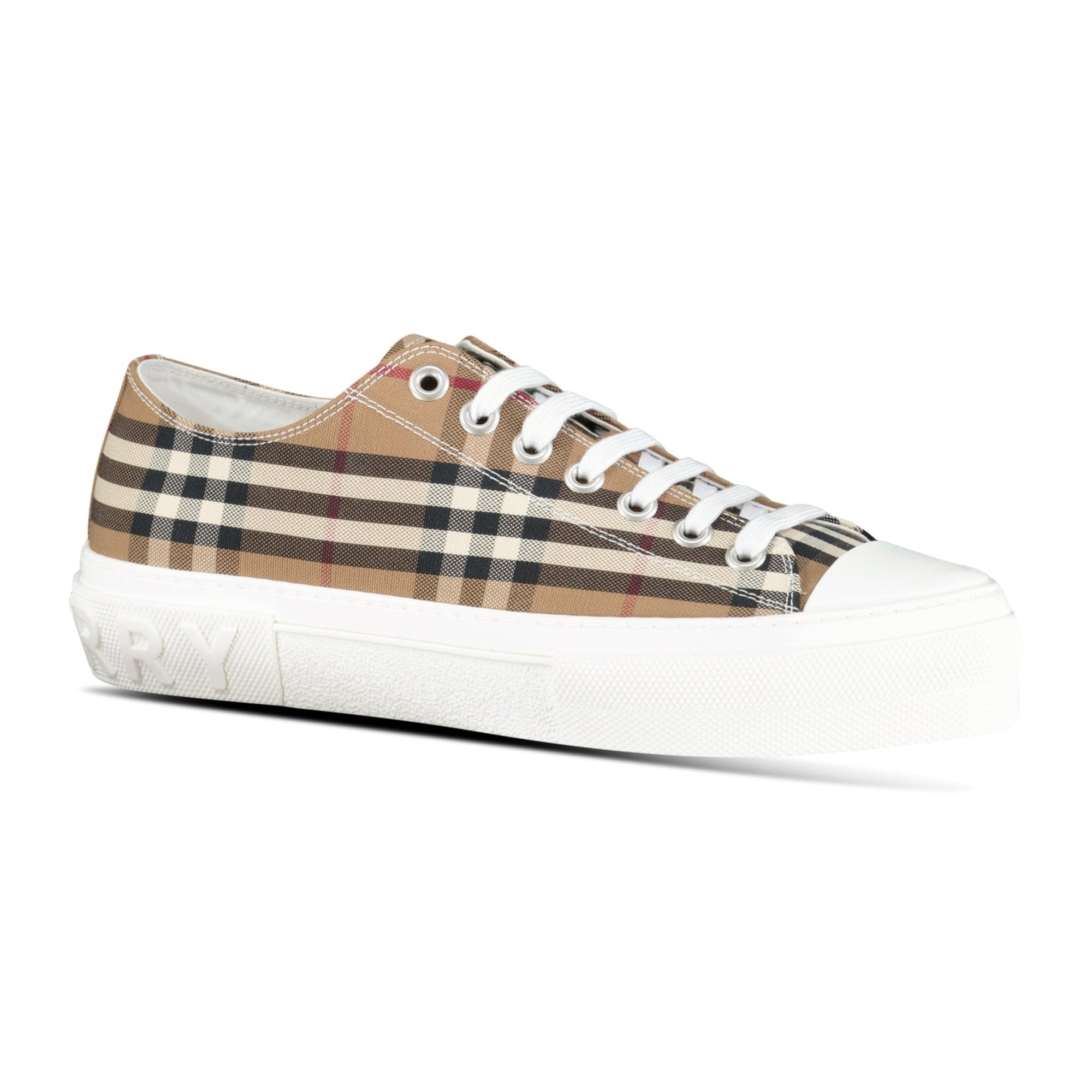 Burberry 'Jack Low' Check Trainers Birch Brown