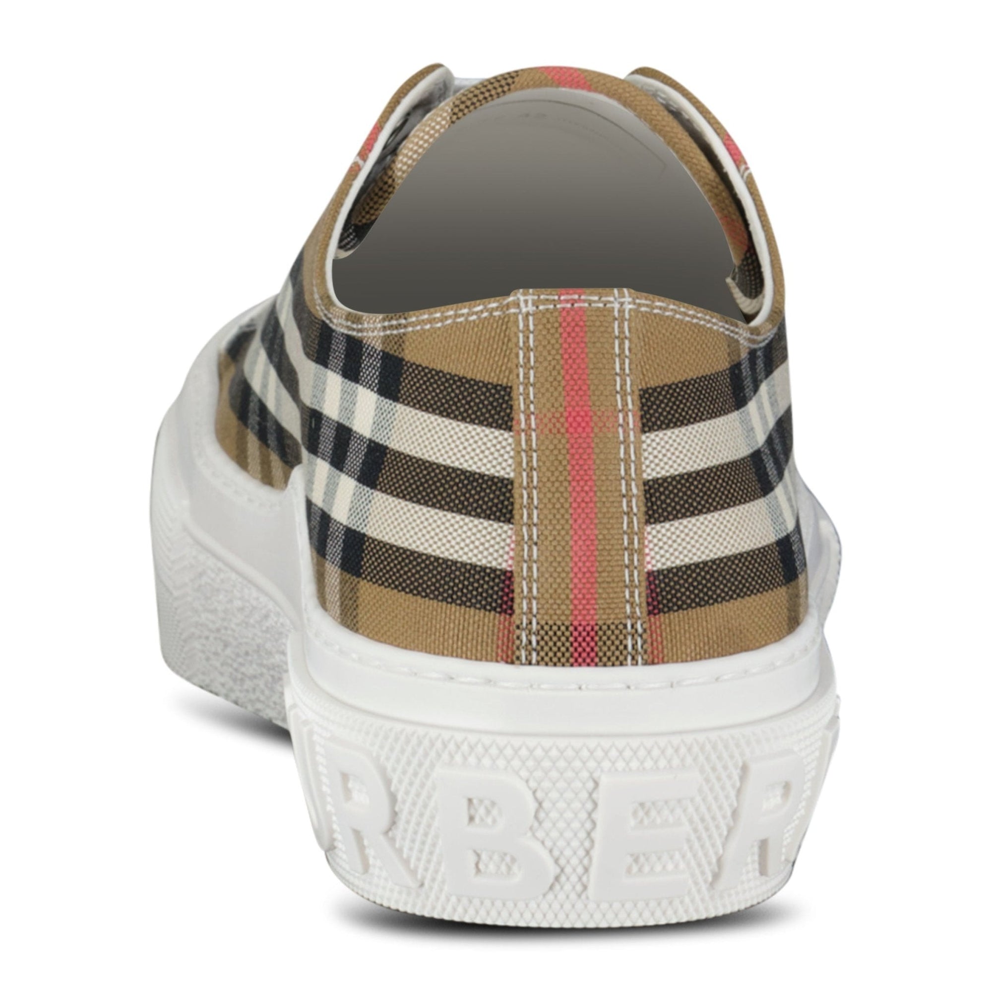 Burberry 'Jack Low' Check Trainers Taupe Brown