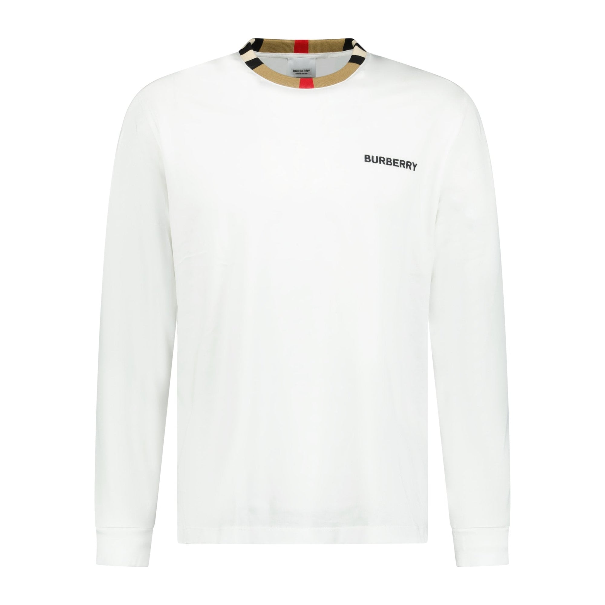Burberry 'Jayson' Check Long Sleeve T-Shirt White