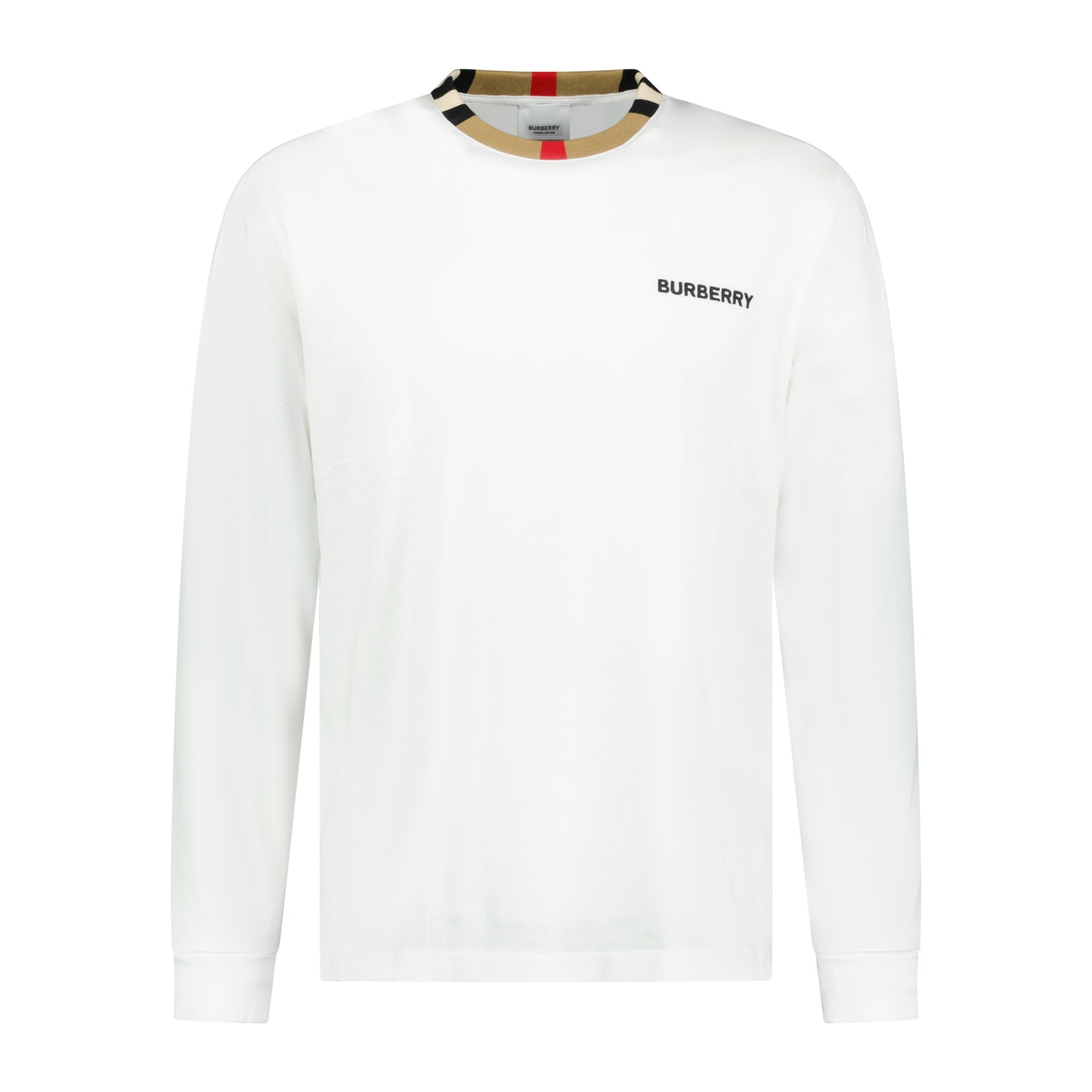 Burberry 'Jayson' Check Long Sleeve T-Shirt White