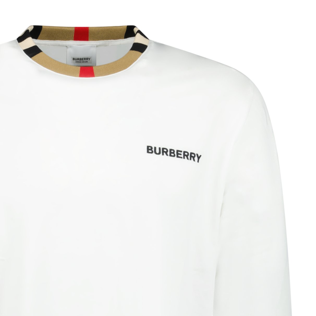 Burberry 'Jayson' Check Long Sleeve T-Shirt White