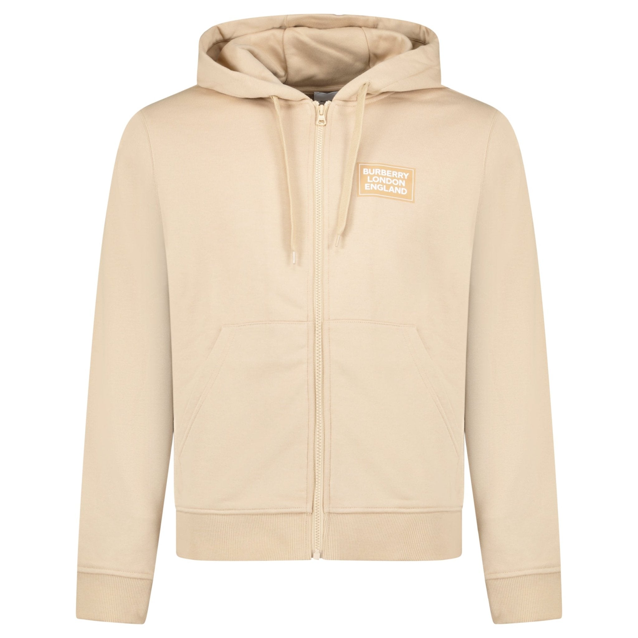 Burberry 'Keira' Logo Hoodie Zip Sweatshirt Beige