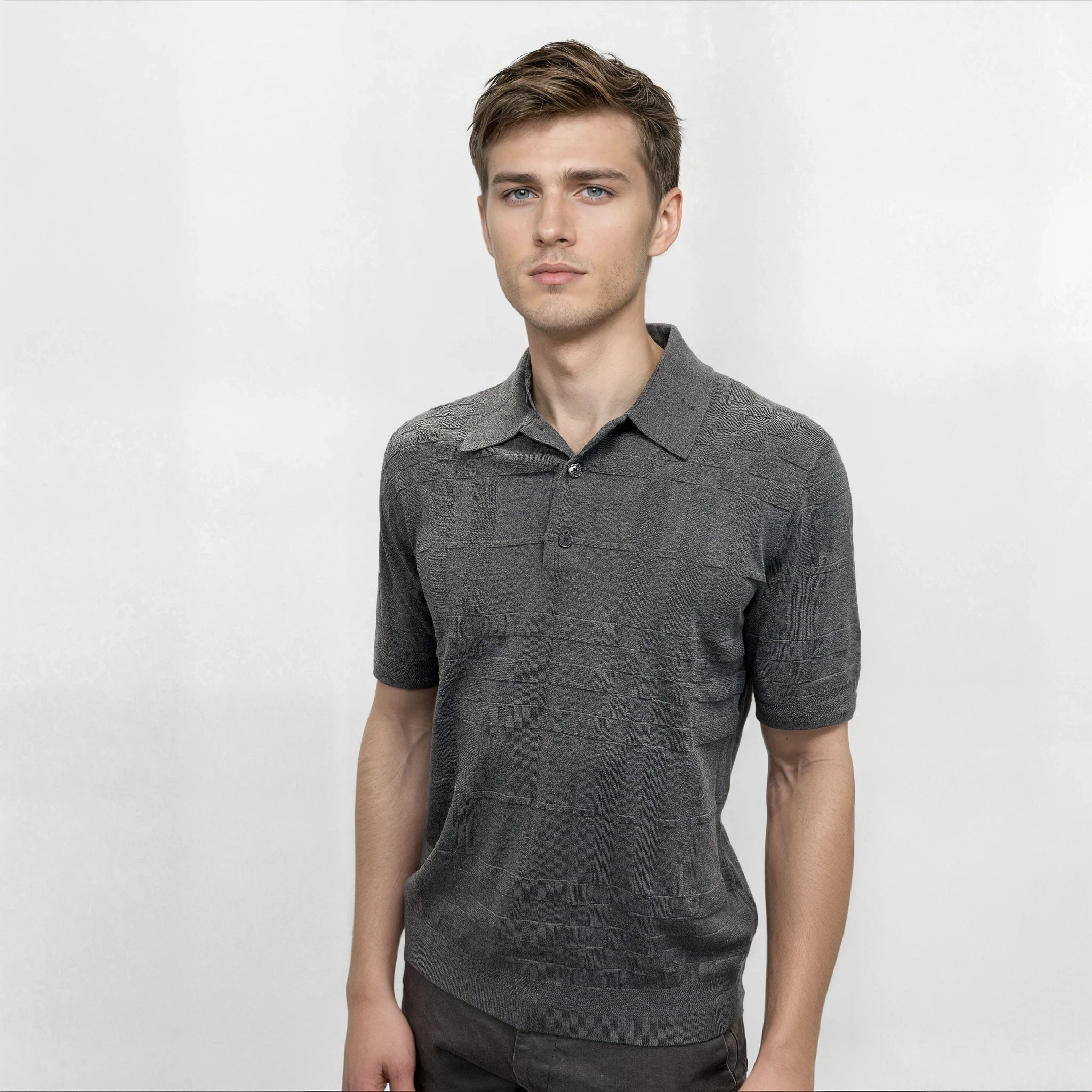 Burberry 'Kieran' Knit Polo-Shirt Grey