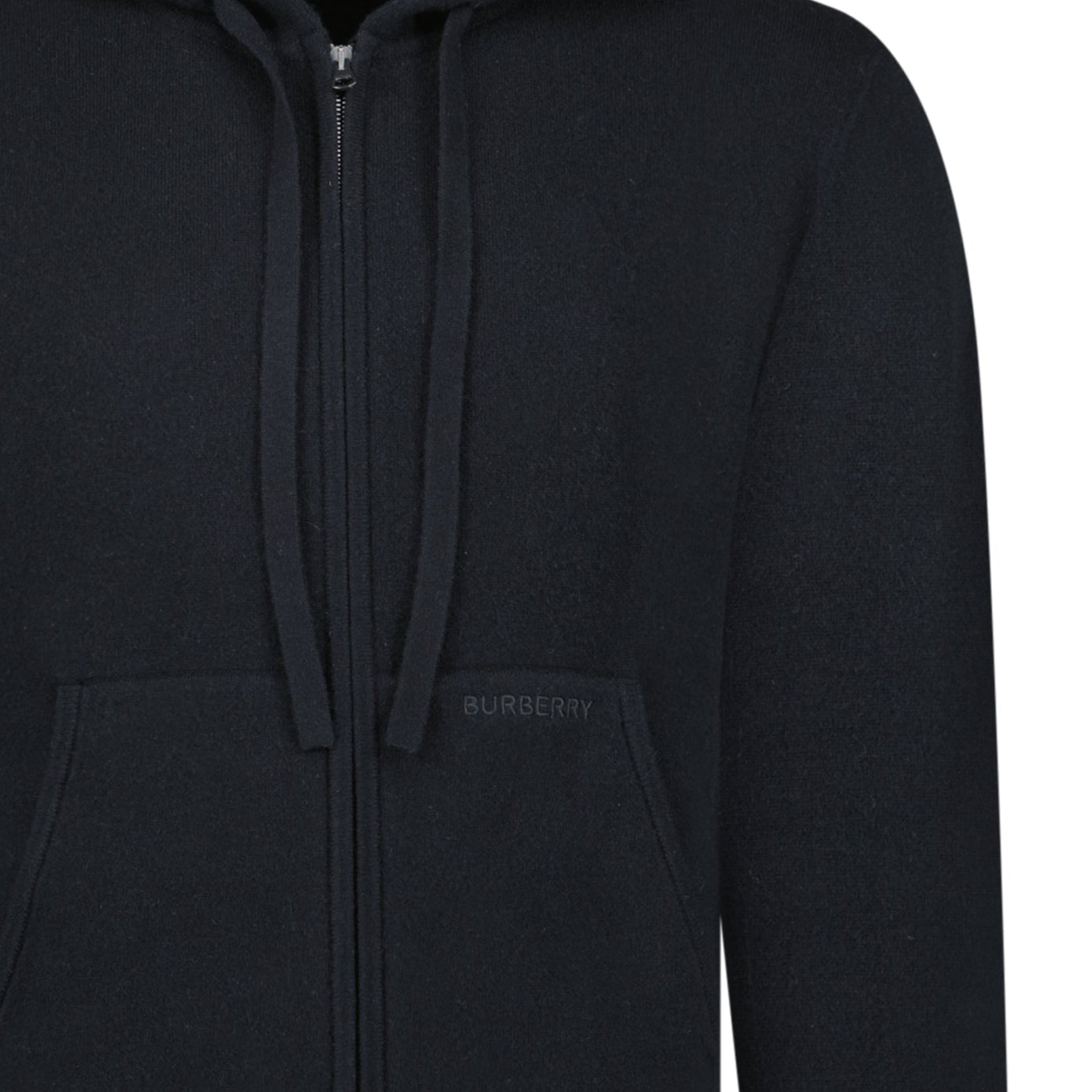 Burberry 'Lindley' Knitted Cashmere Hoodie Black