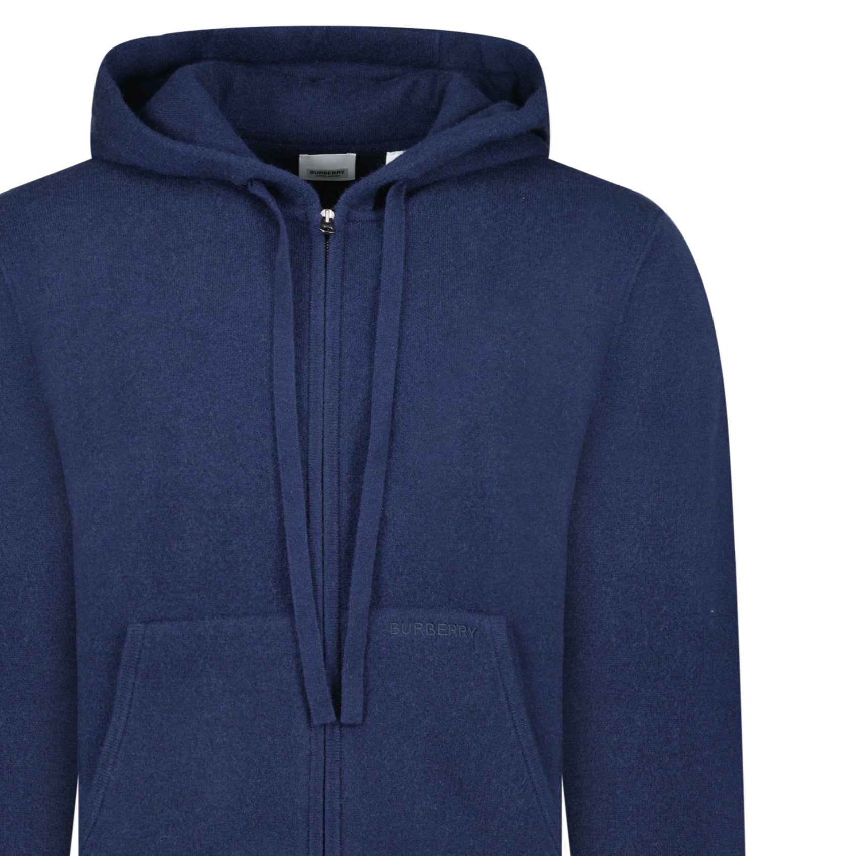 Burberry 'Lindley' Knitted Cashmere Hoodie Navy