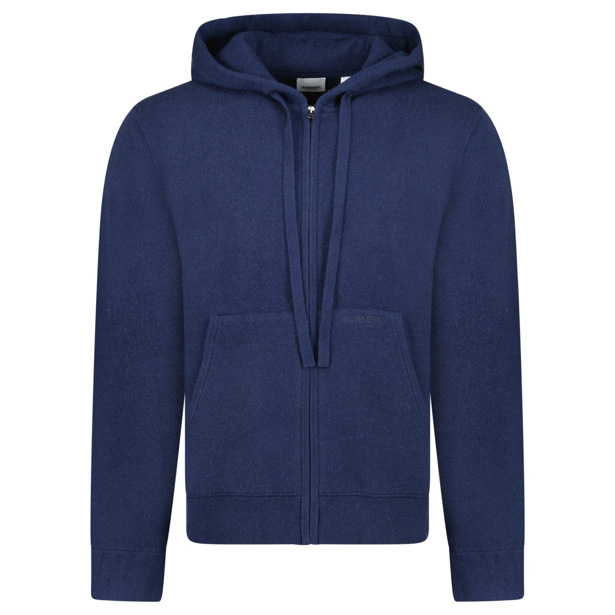 Burberry 'Lindley' Knitted Cashmere Hoodie Navy