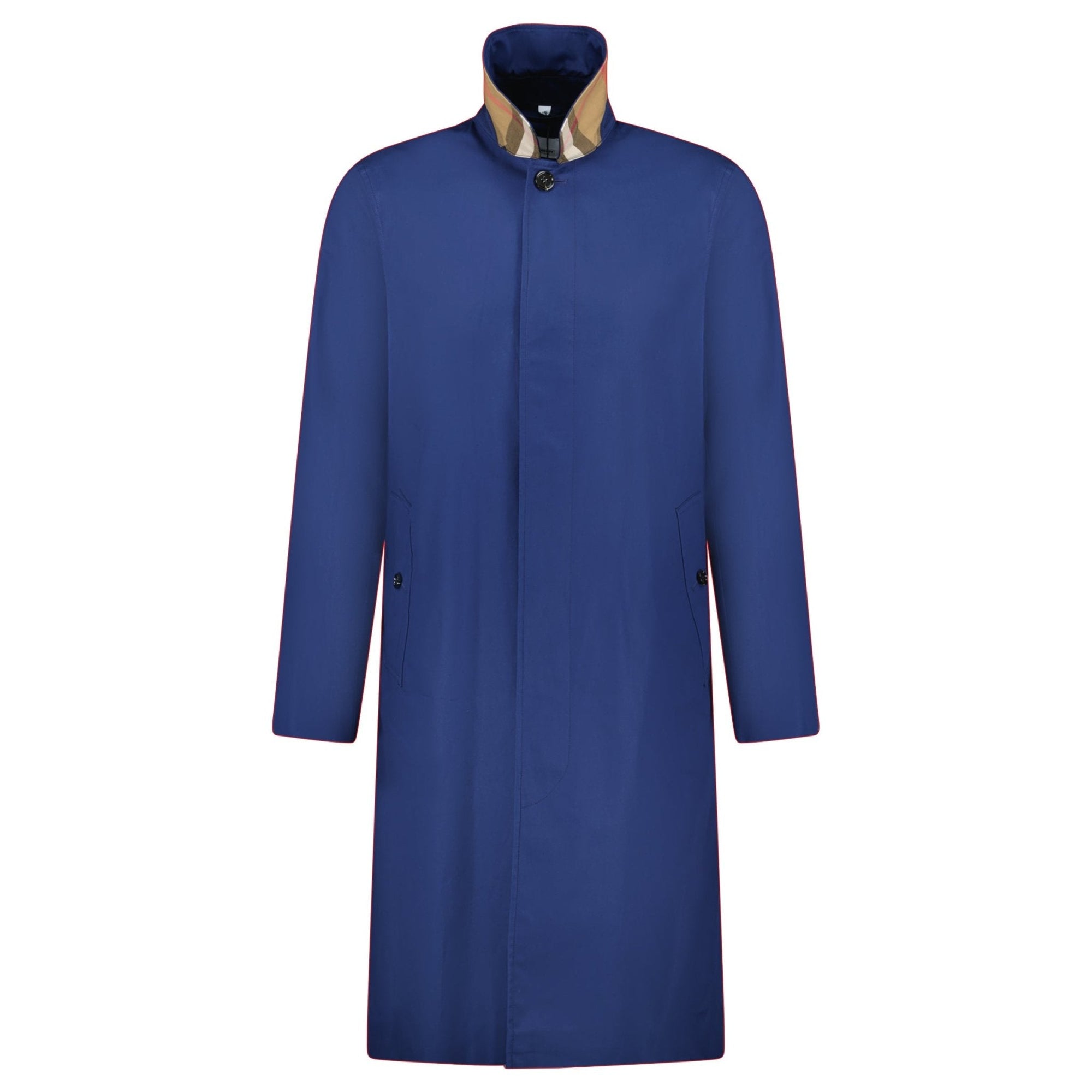 Burberry 'Pennan' Button Up Long Trench Jacket Navy