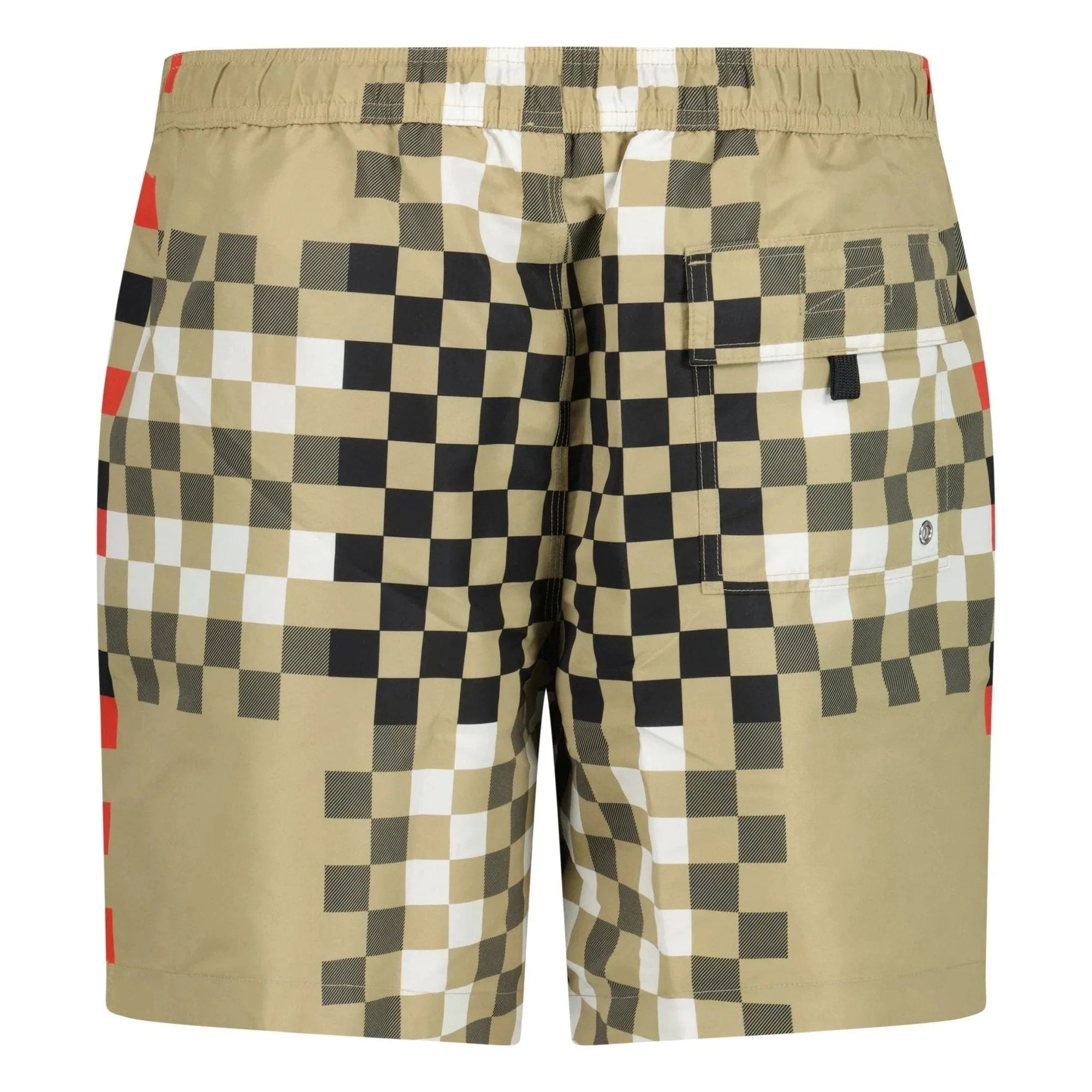 Burberry Pixel Print Check Swim Shorts Beige