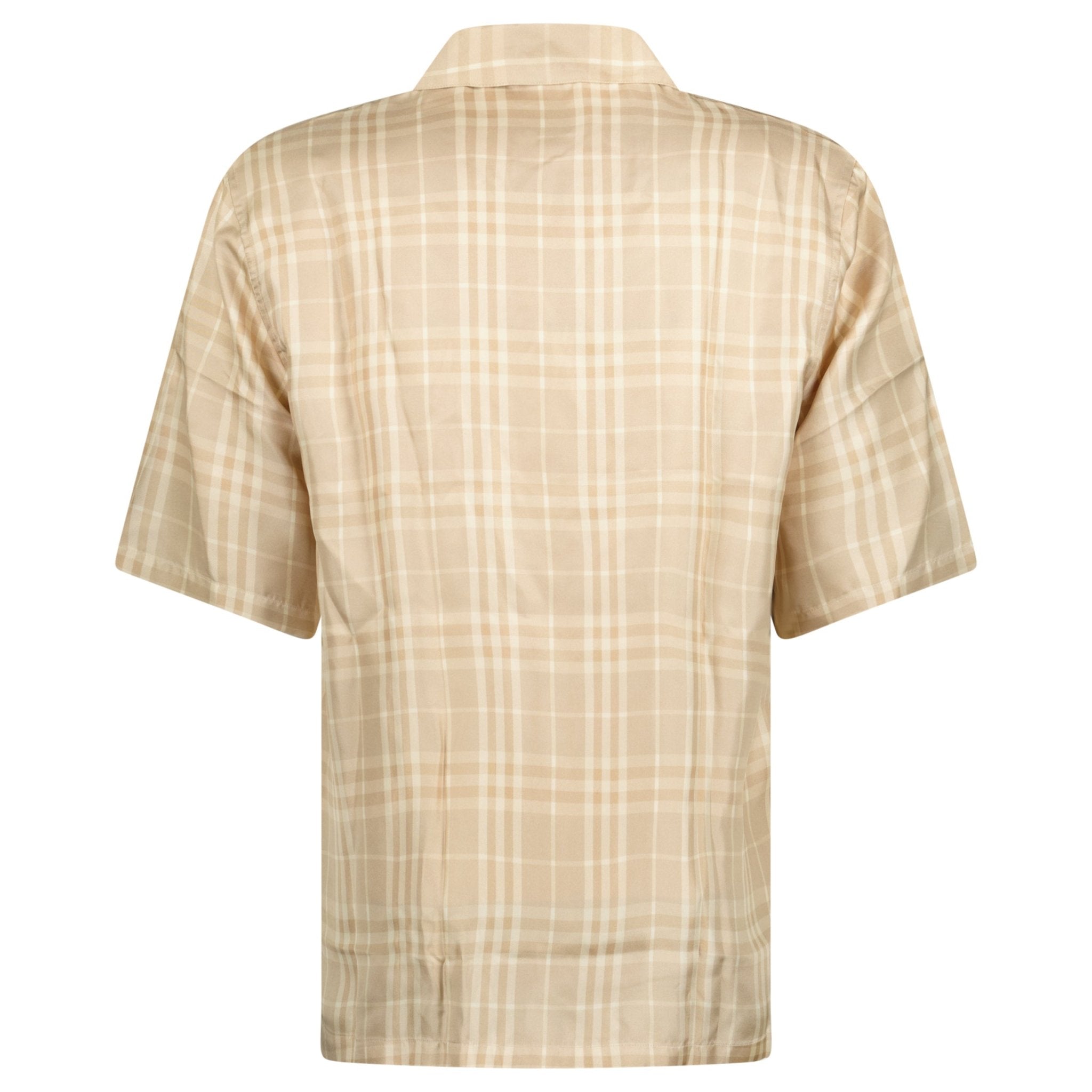 Burberry 'Prestonwood' Silk Button Up Check Shirt Beige