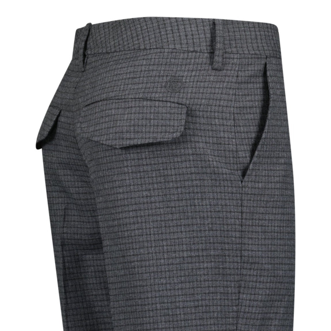 Burberry 'Shilton' Wool Pattern Trousers Charcoal