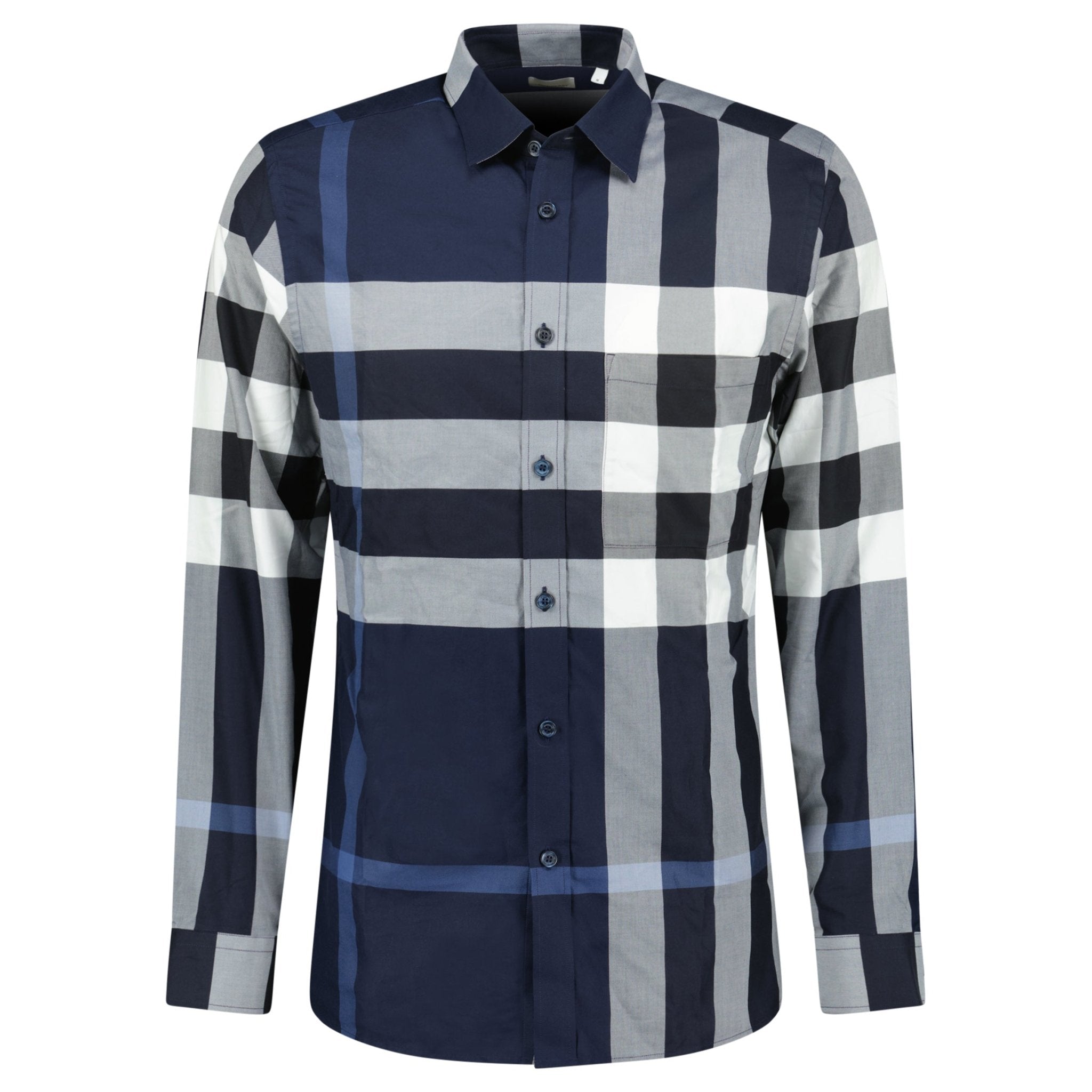 Burberry 'Somerville' Check Shirt in Navy Blue