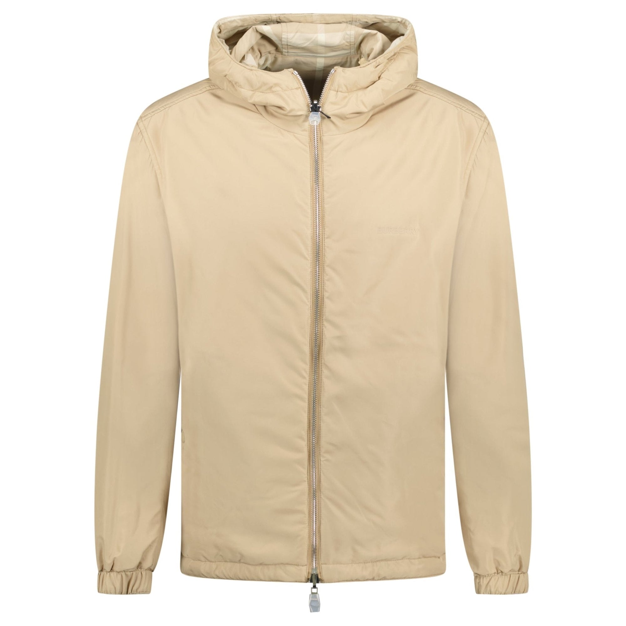 Burberry 'Stanford' Reversible Check Rear Logo Hooded Padded Jacket Beige