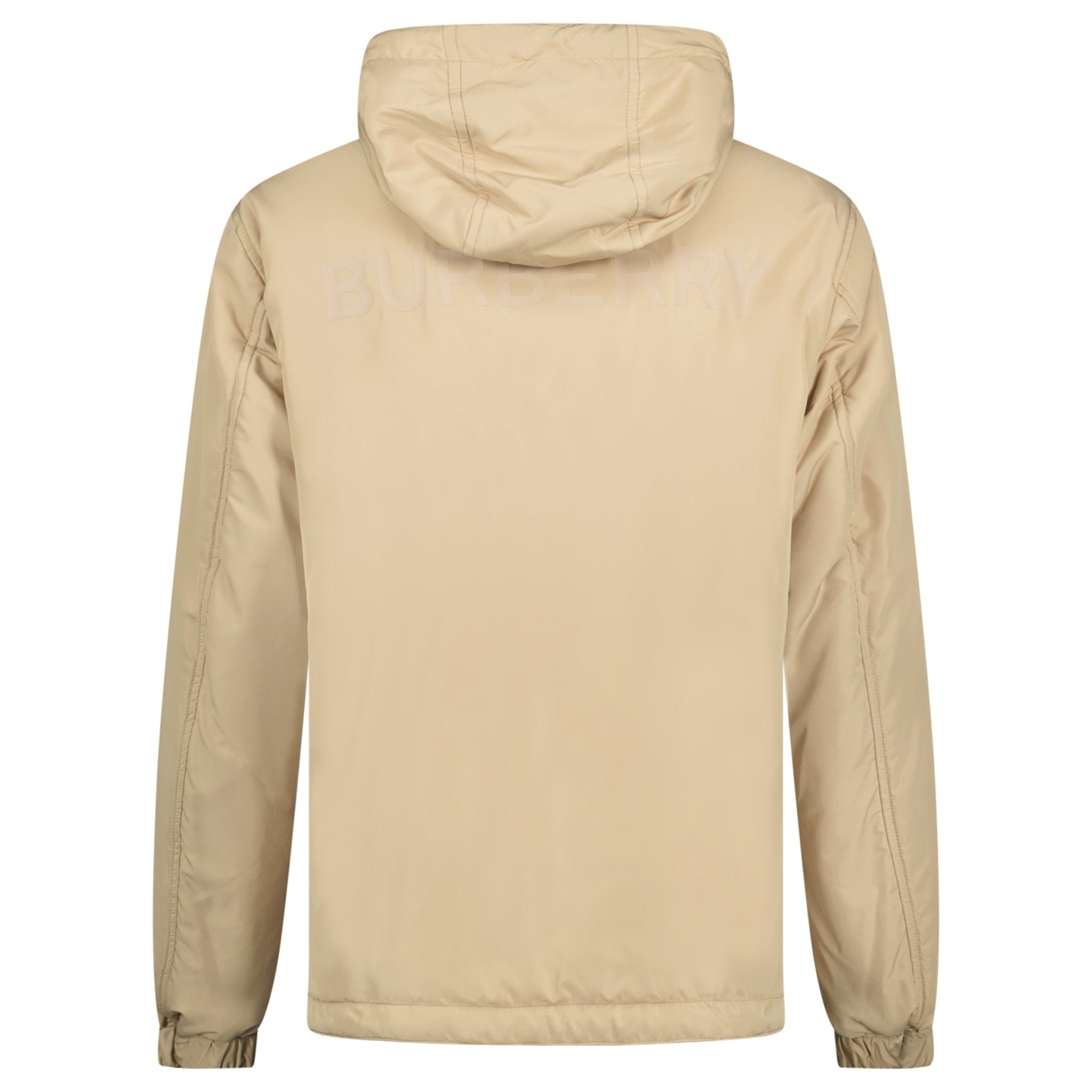 Burberry 'Stanford' Reversible Check Rear Logo Hooded Padded Jacket Beige