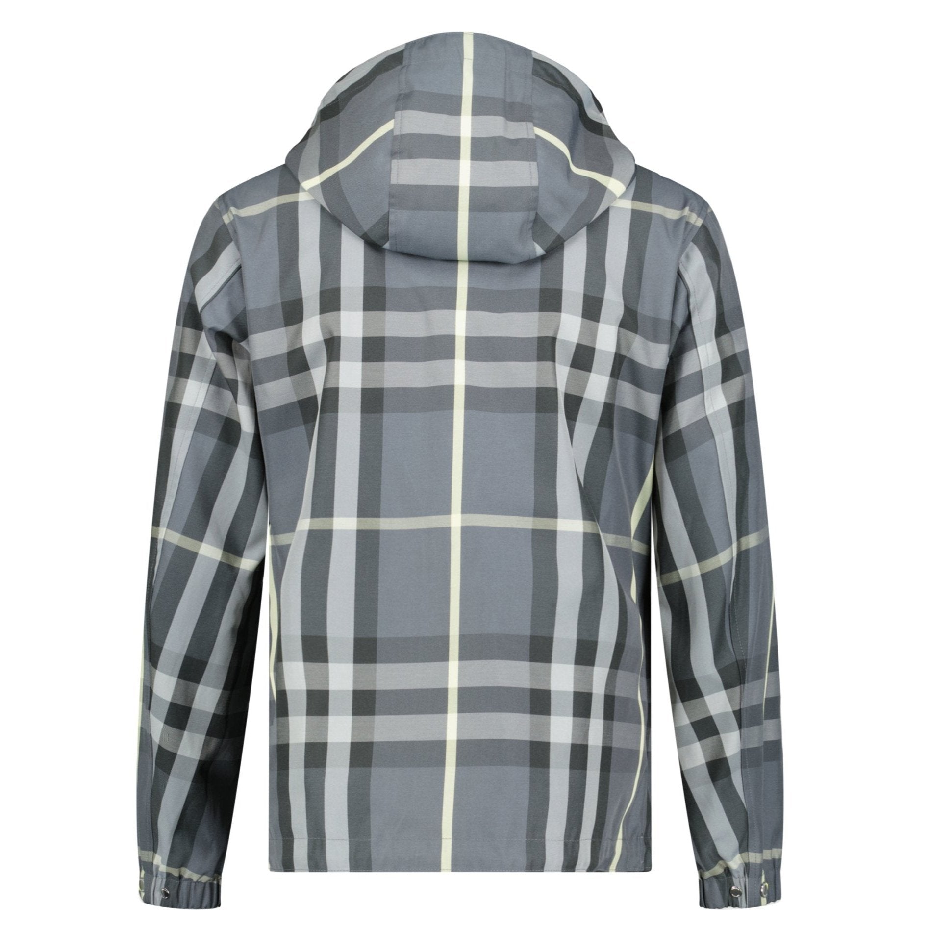 Burberry 'Stanford' Zip-Up Check Hooded Jacket Yellow & Grey
