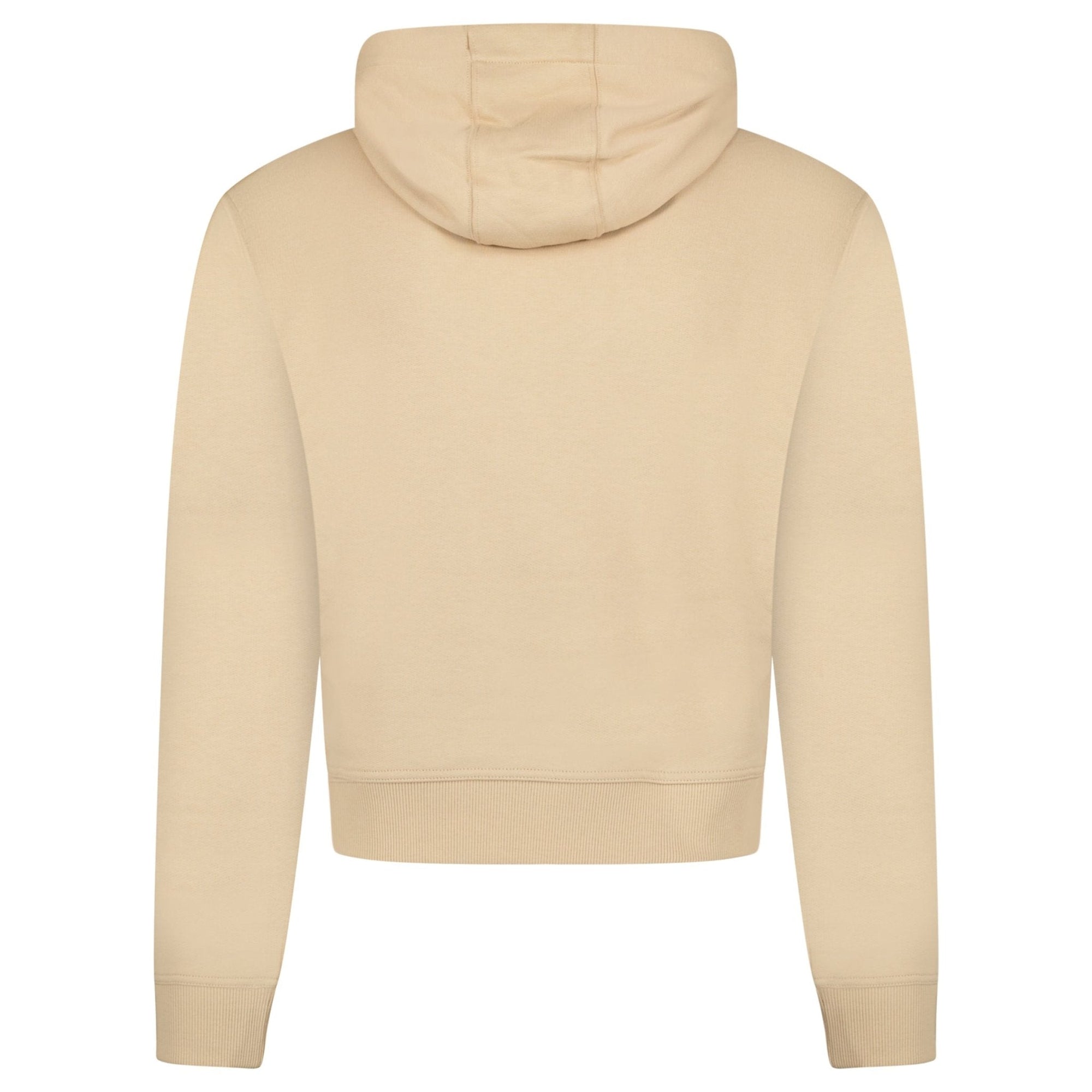 Burberry 'Talley' Embroidery Logo Check Hooded Sweatshirt Beige