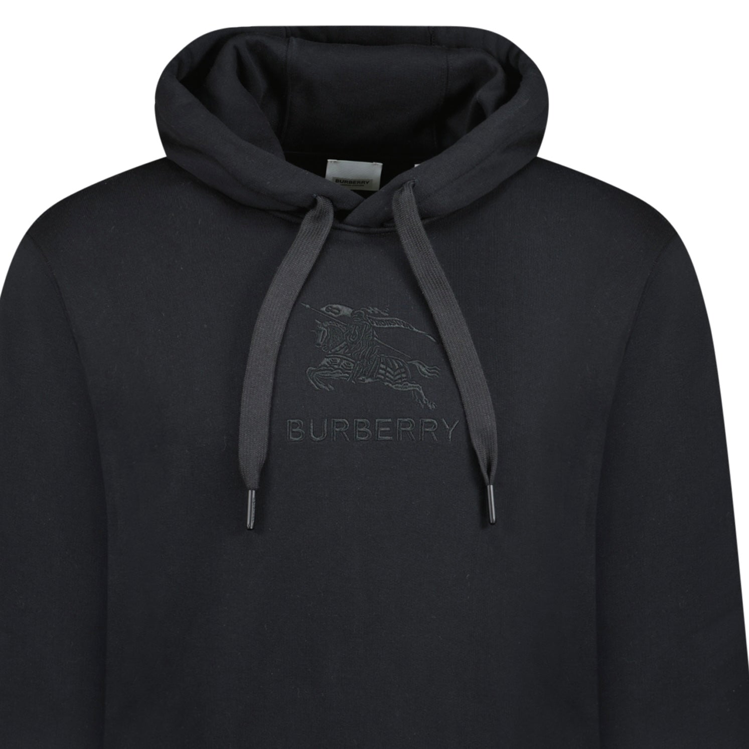 Burberry 'Tidan' Embroidered Logo Hoodie Black