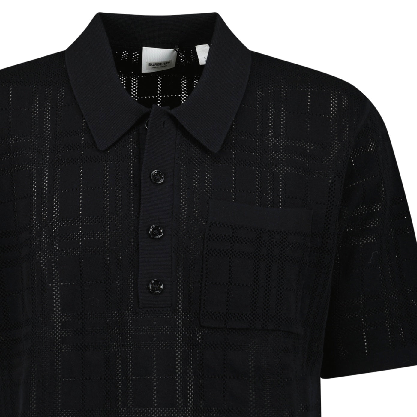 Burberry Tristam Check Knitted Polo Black