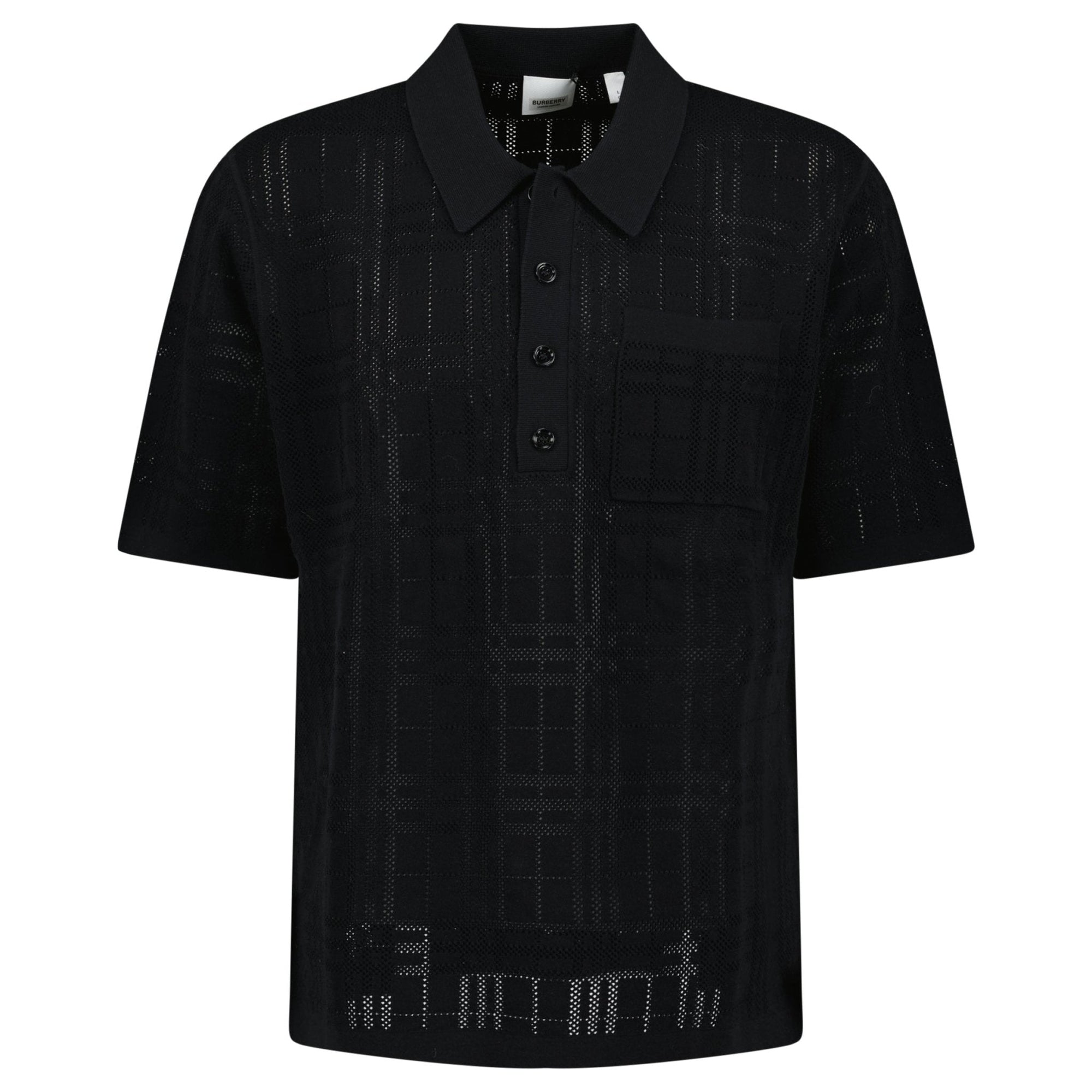 Burberry Tristam Check Knitted Polo Black