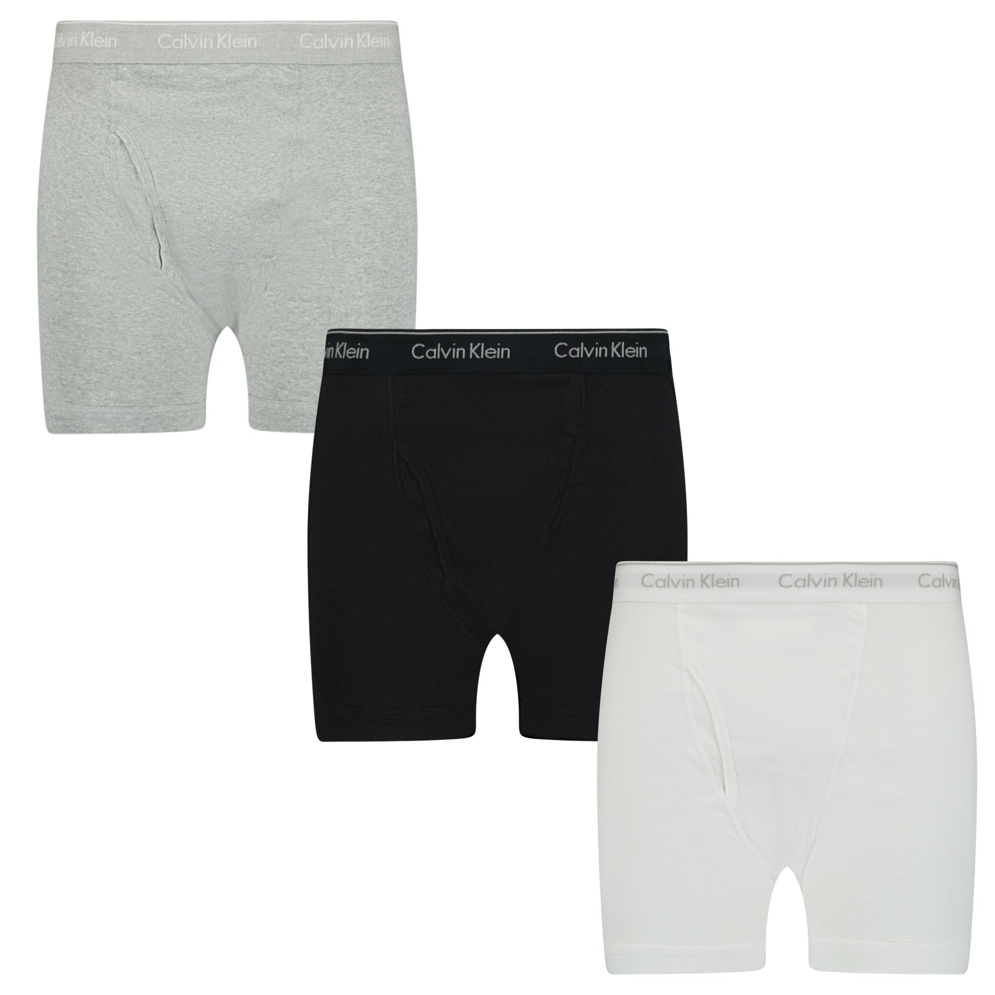 Calvin Klein Stencil Logo Cotton Stretch Boxers Grey, Black & White (3 Pack)