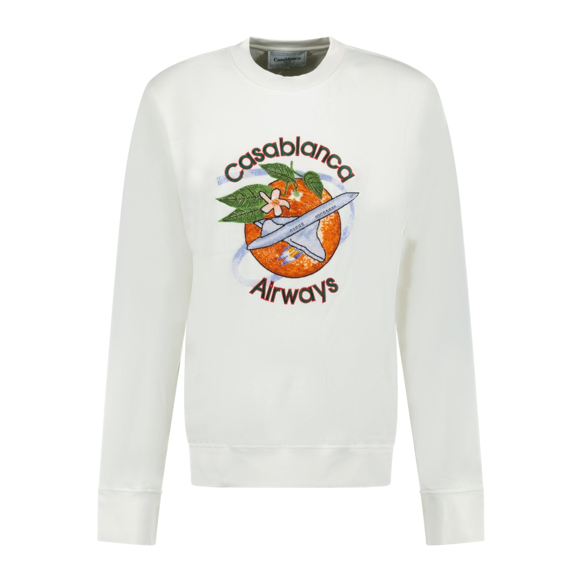 Casablanca Orbite Autour De L'Orange Beaded Sweatshirt White