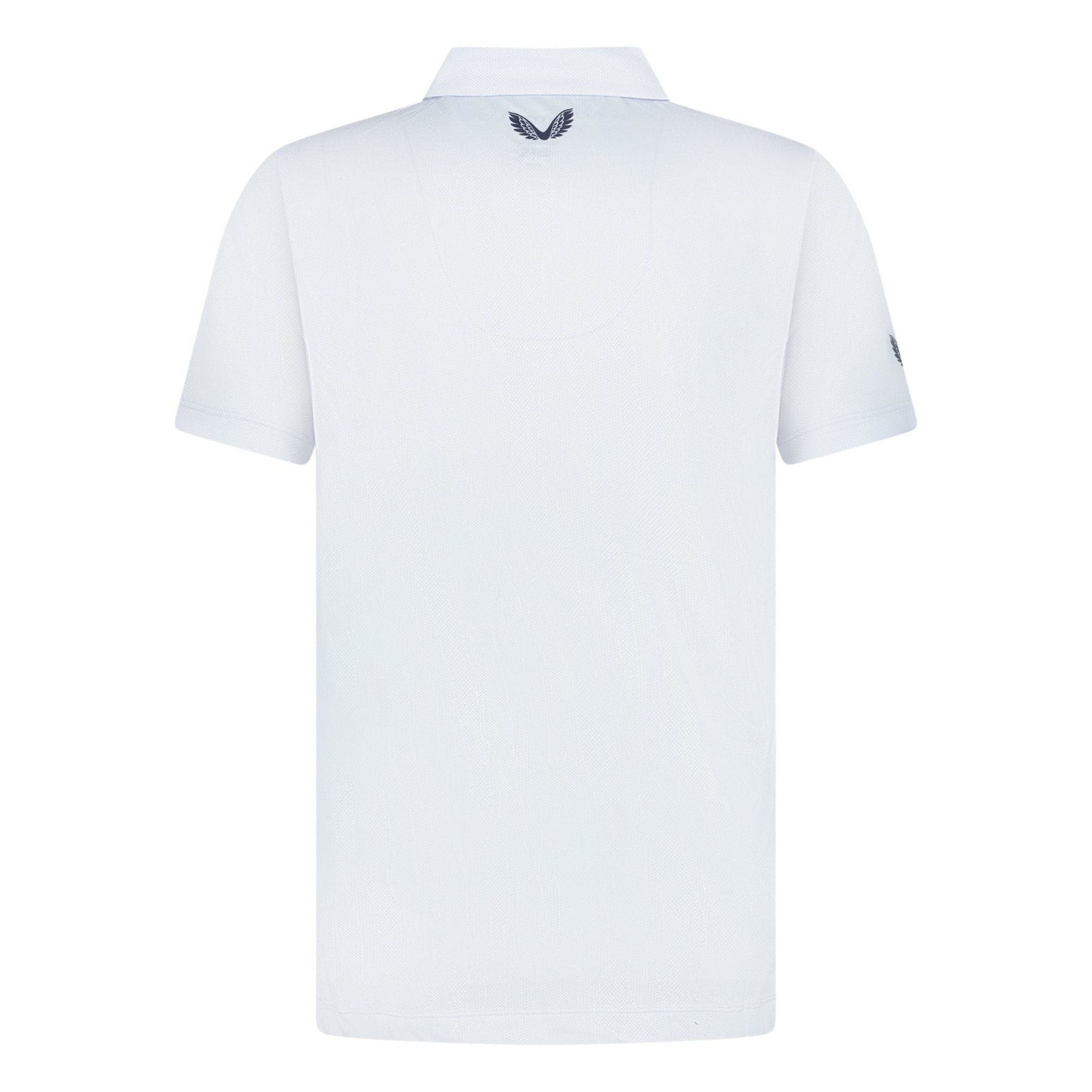 Castore Engineered Knit Golf Polo White/Light Blue