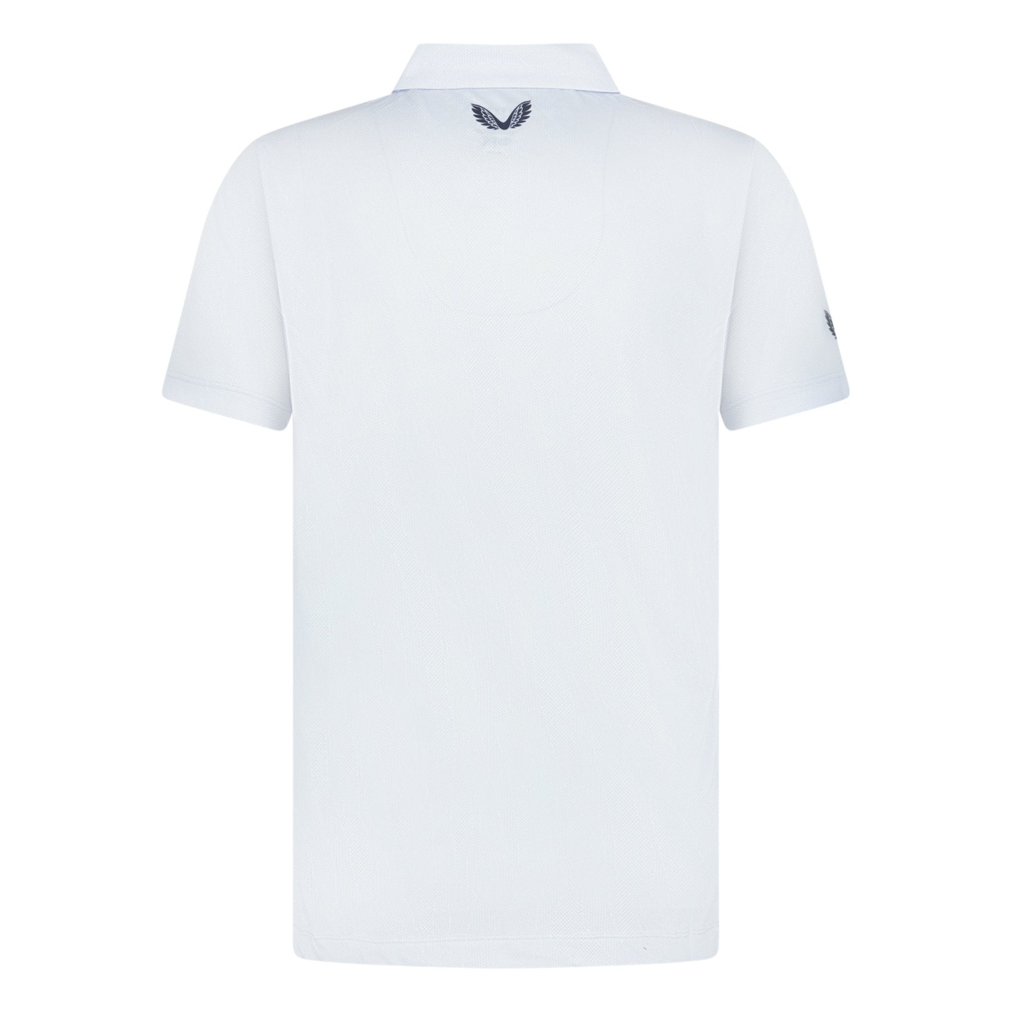 Castore Engineered Knit Golf Polo White/Light Blue