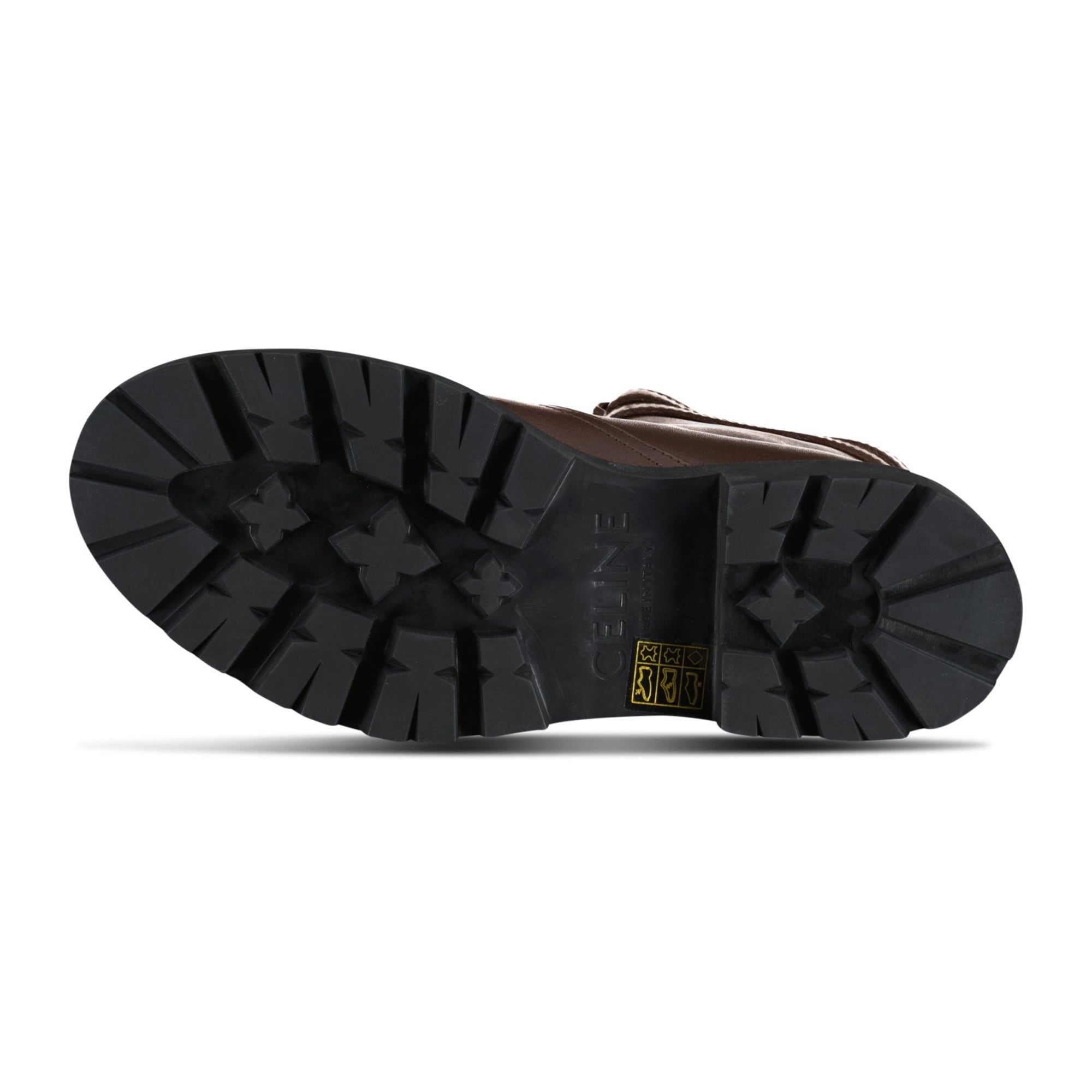 Celine Margaret Calfskin Double Buckle Brown Boots