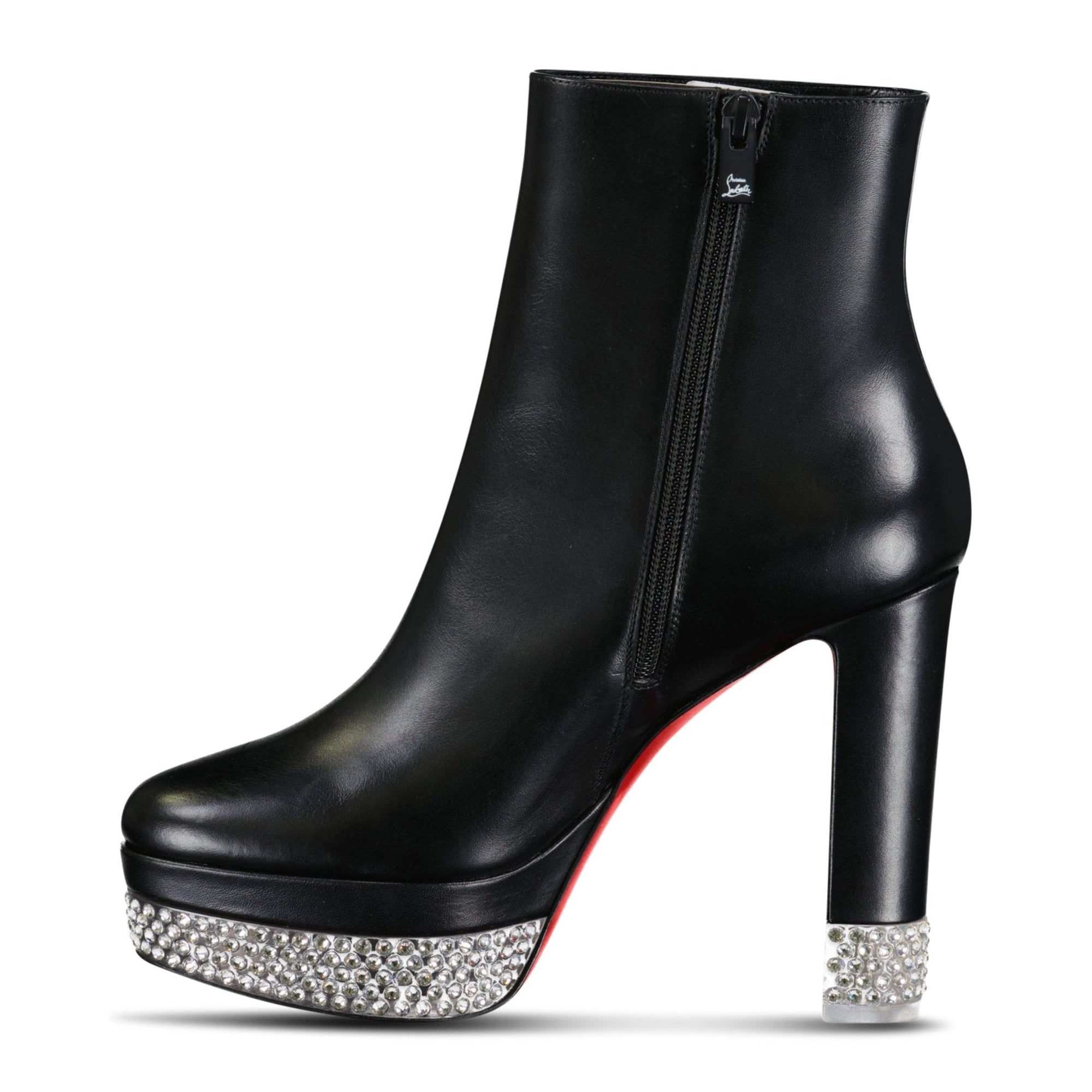 Christian Louboutin Cassandribooty Leather Ankle Boots Black
