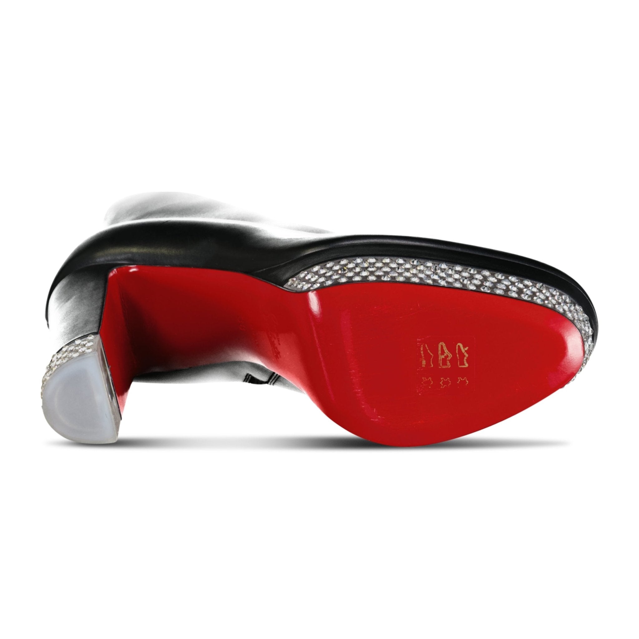 Christian Louboutin Cassandribooty Leather Ankle Boots Black